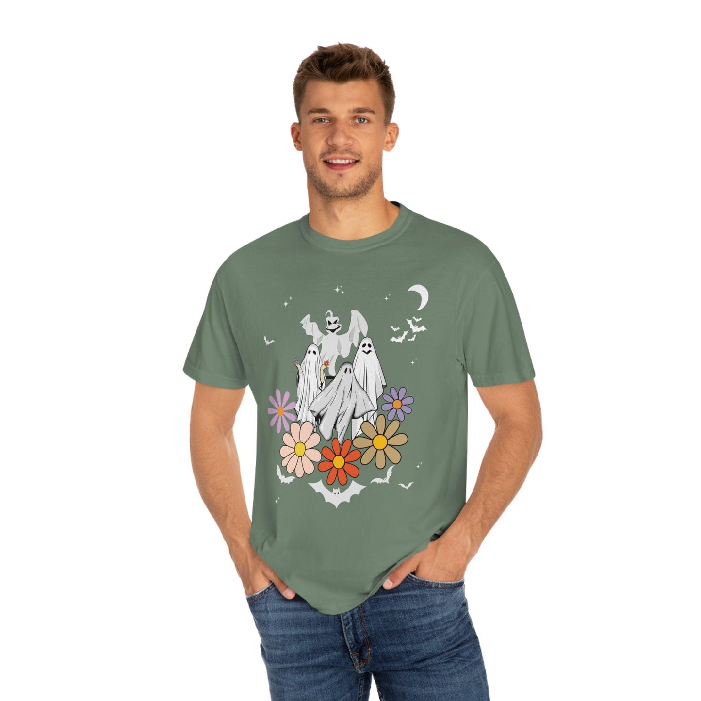 Retro Halloween t-shirt, Vintage Floral Ghost Shirt Halloween Shirt