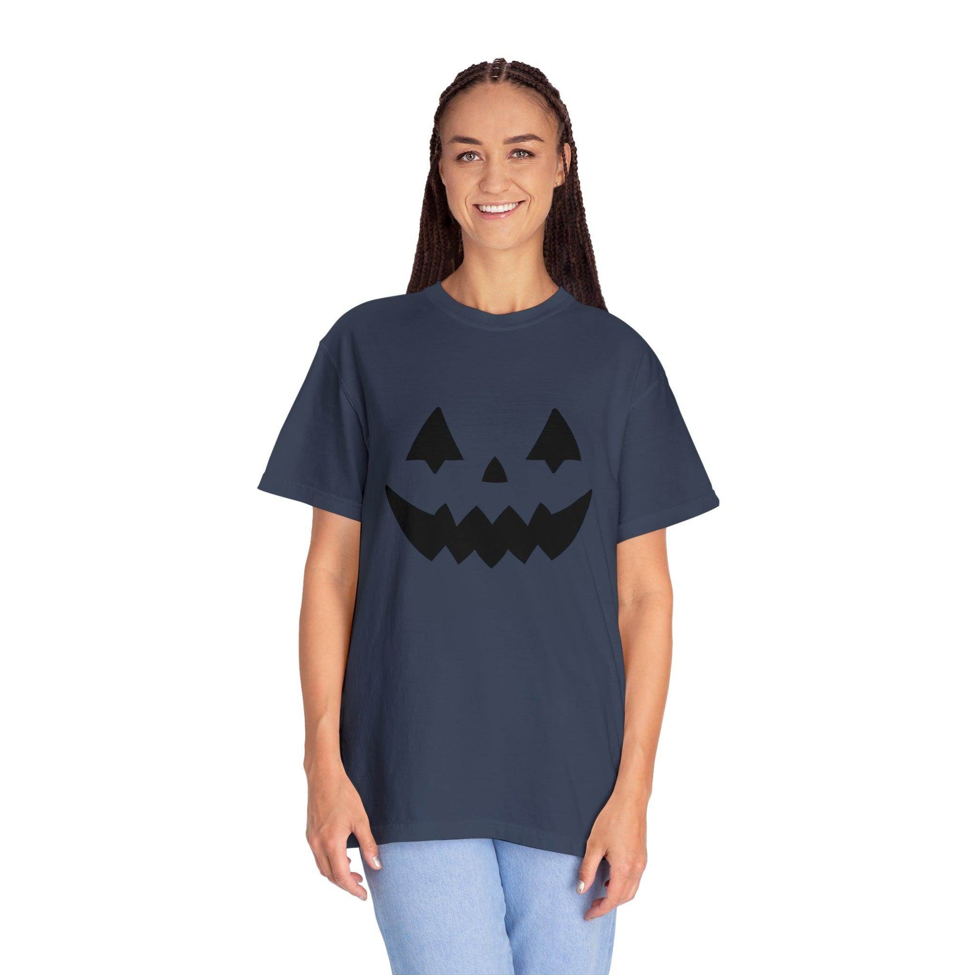 Cute Pumpkin Face Shirt Retro Halloween Tshirt, Vintage Shirt Halloween Shirt Pumpkin Face Halloween Costume Comfort Colors - Giftsmojo