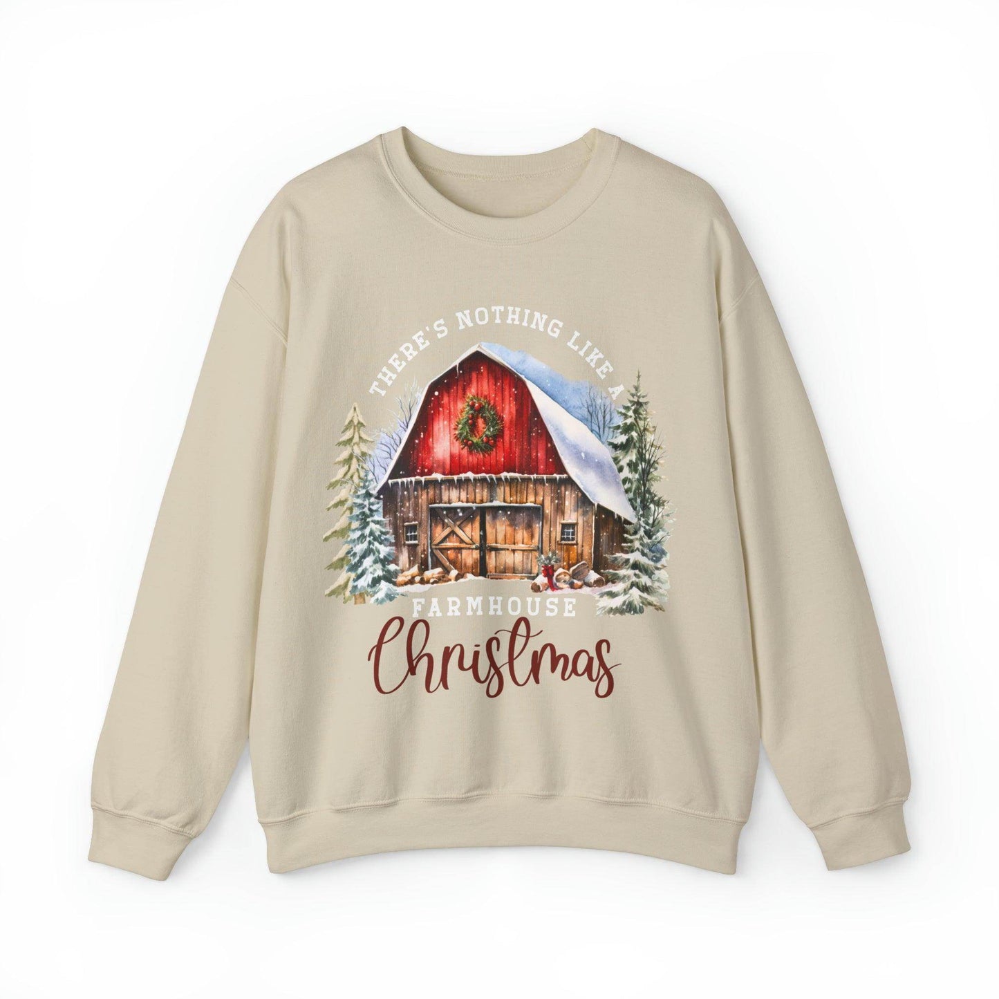 There's Nothing Like A Farmhouse Christmas Sweatshirt Christmas on The Farm Sweatshirt Mooey Christmas Farm Sweatshirt Christmas Sweater Trendy Christmas Shirt Farmers - Giftsmojo