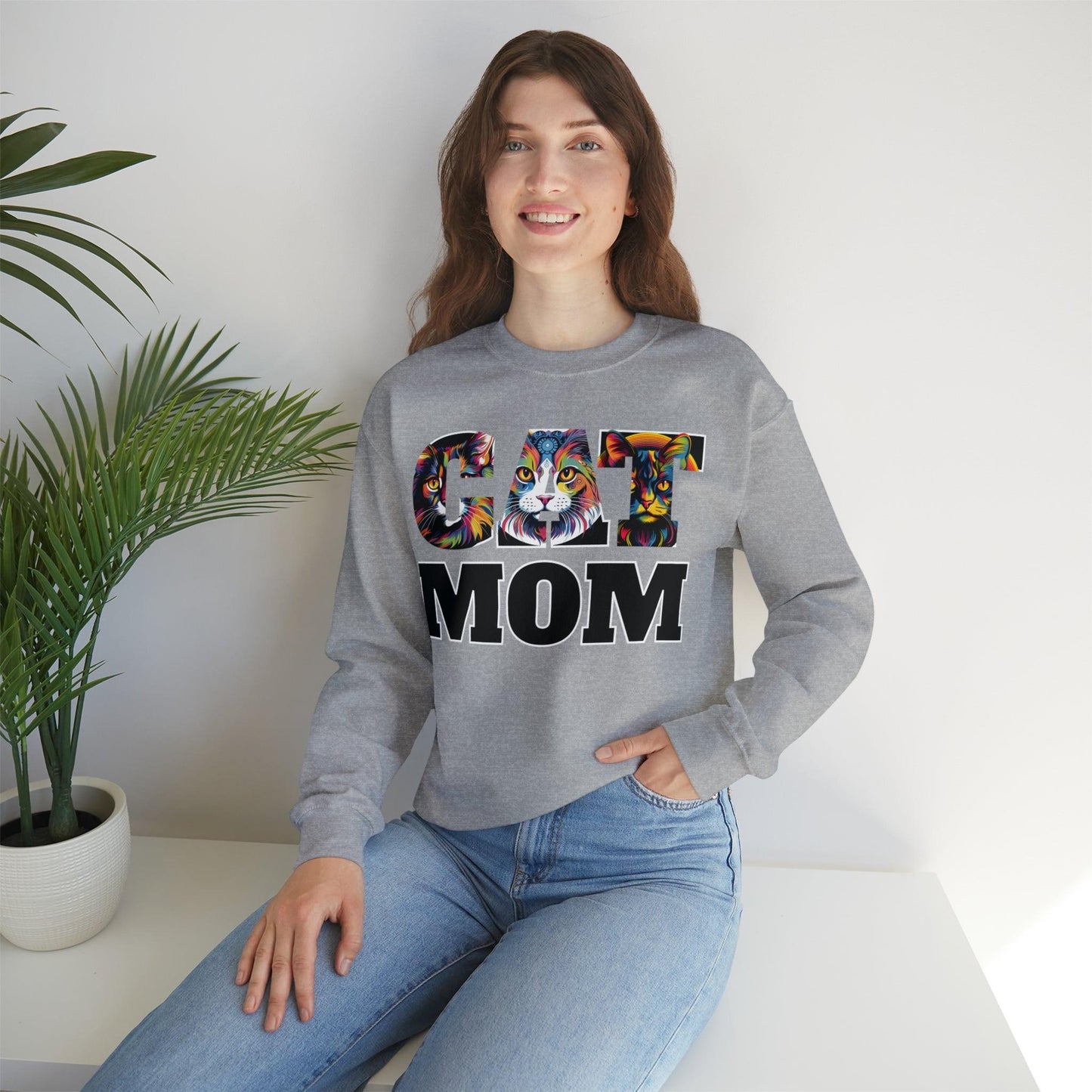 Cat Mom Sweatshirt Cat Sweatshirt Cat Crewneck Sweatshirt Cat Mom Gift Cat Lover Gift Cat Mama Shirt Cat Lover Sweater Animal Lover Gift