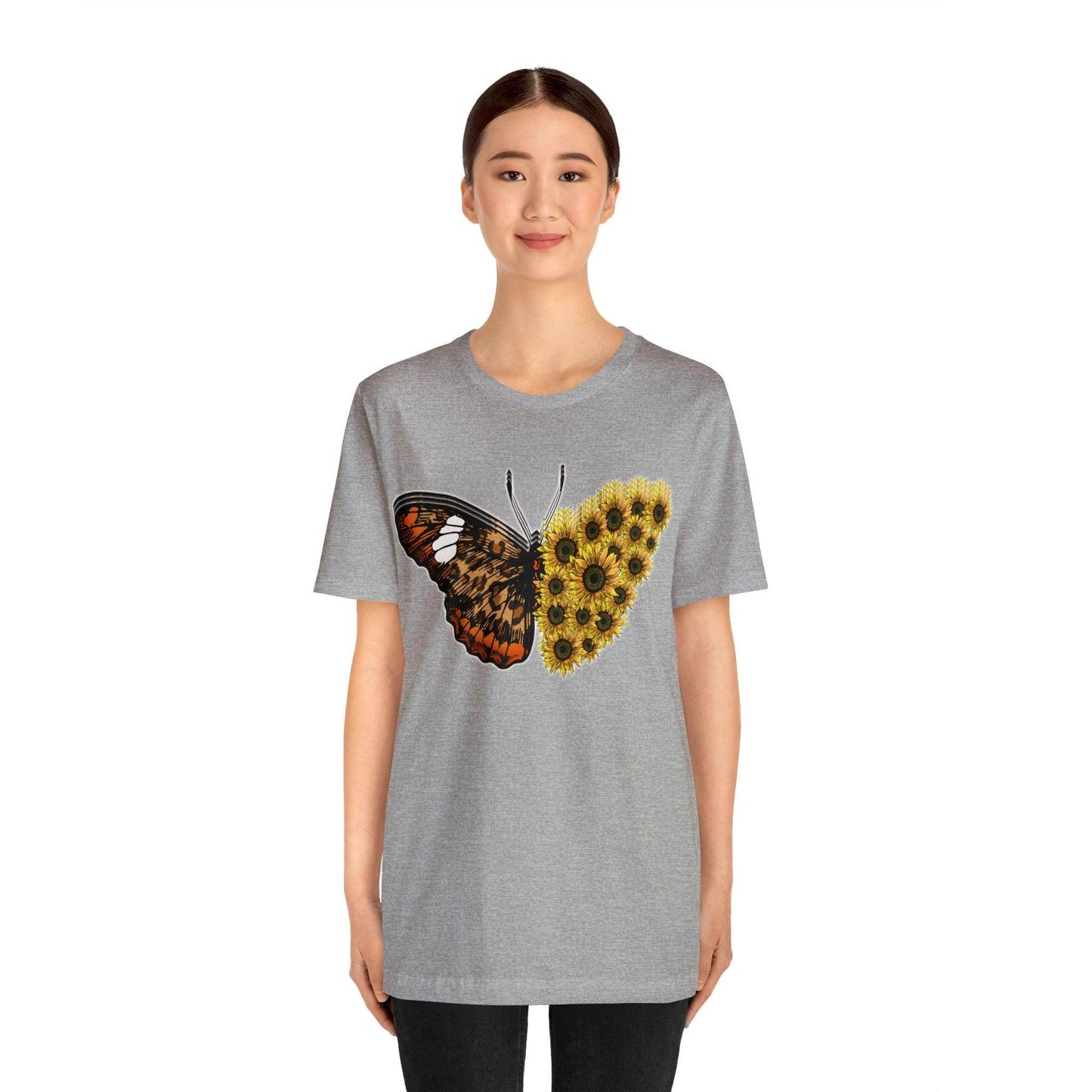 Butterfly Shirt, Sunflower Shirt, Insect Shirt Nature love T shirtFloral Tee Shirt, Flower Shirt, Garden Shirt, Womens Fall Summer shirt - Giftsmojo