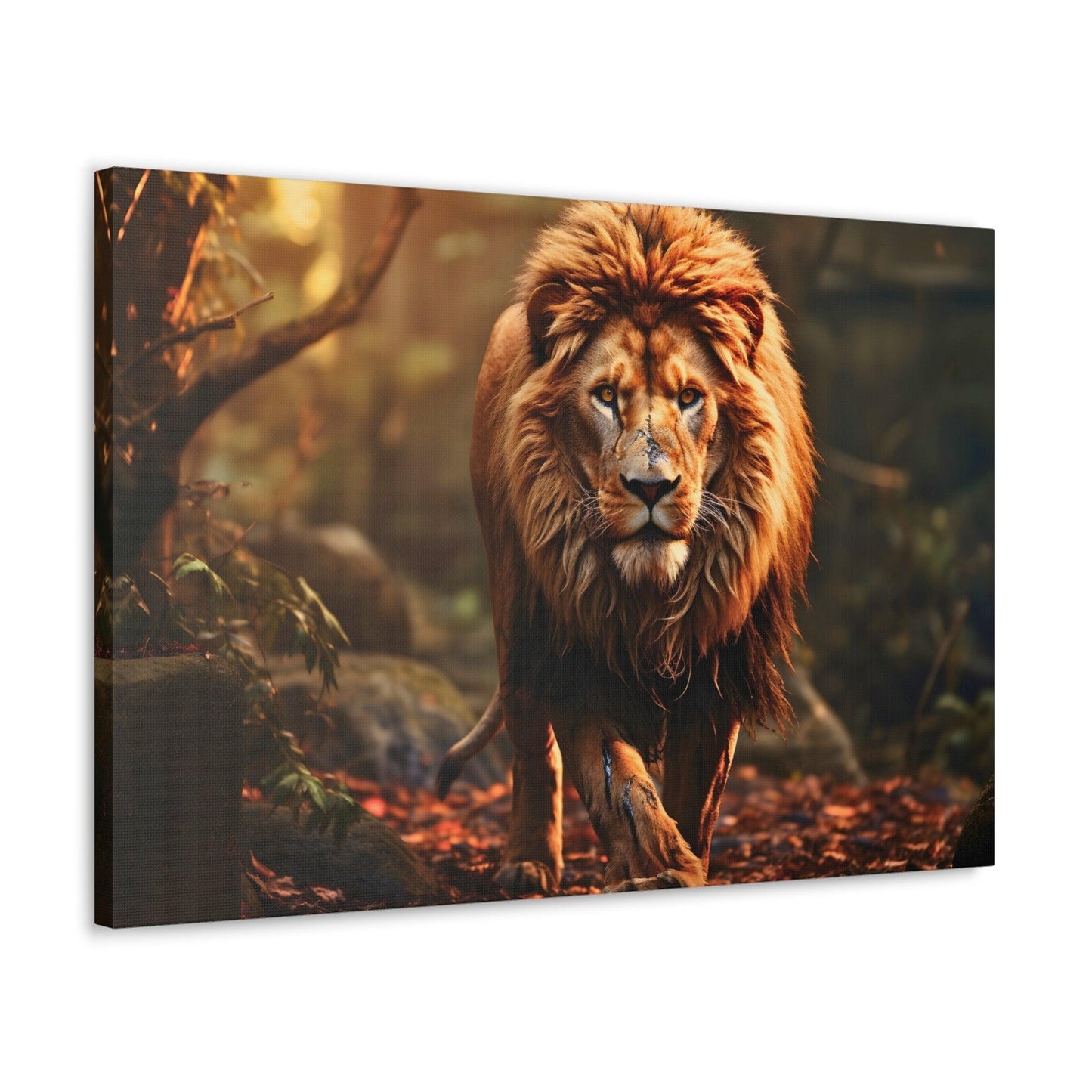 Wounded Lion In Nature Art Canvas Gallery Wraps Lion Print Large Canvas Art Animal Wall Art minimalist Wall Art Lover Gift
