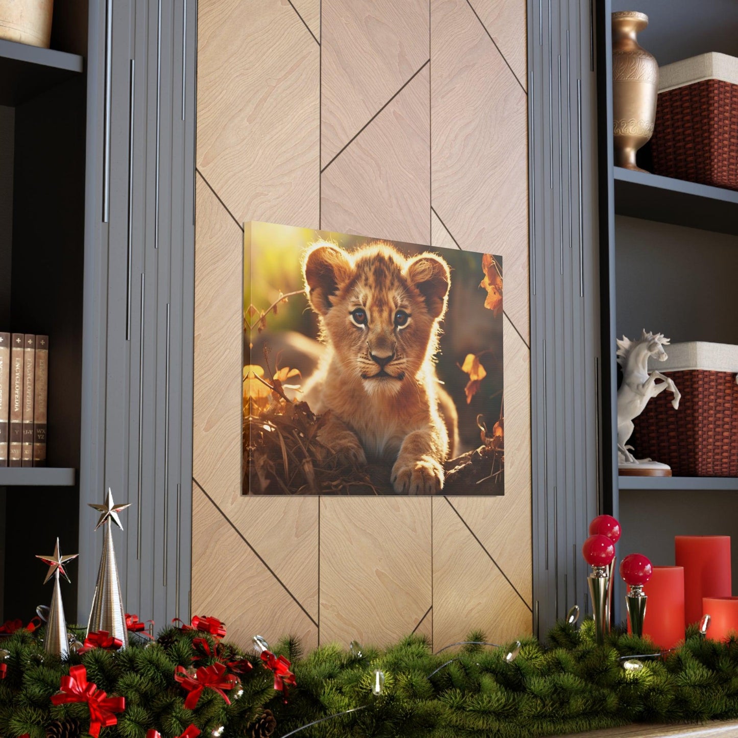 Baby Lion Cub Print Animal Nature Art Safari Nursery Canvas Gallery Wraps Baby Lion Print Large Canvas Art Animal Wall Art Lover Gift