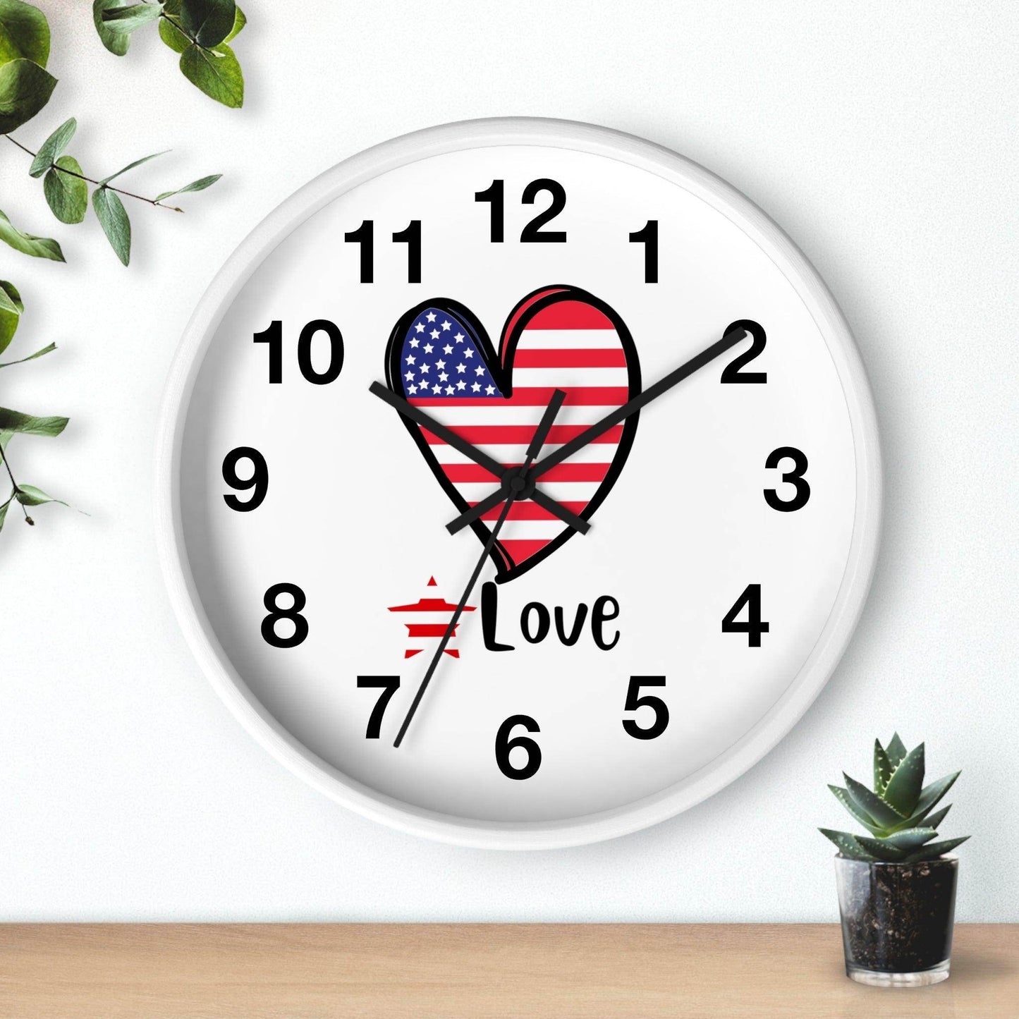 USA Flag Wall Clock, Home Decor gift, House Warming Gift, New Home Gift, Patriotic Gift for Americans Office Clock School Clock Home Clock - Giftsmojo
