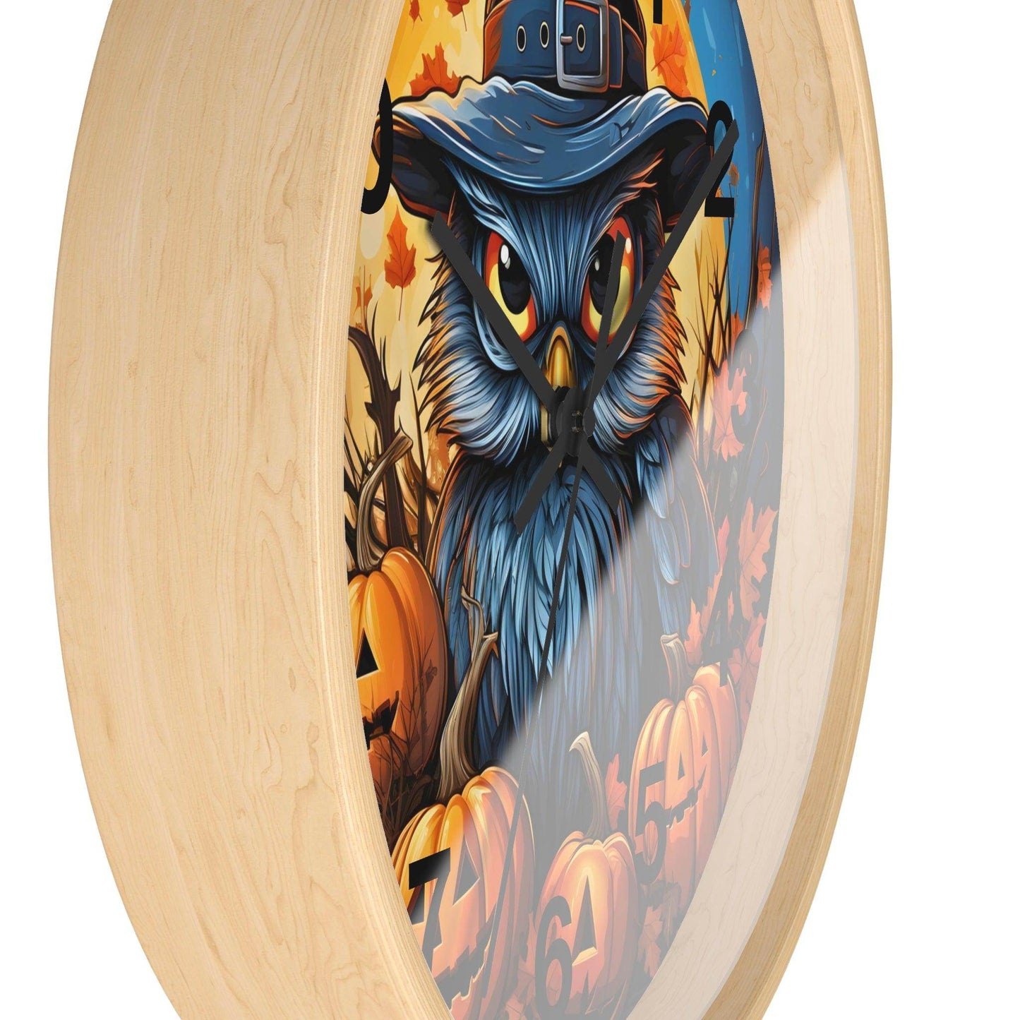 Happy HALLOTHANKSMAS Wall Clock Halloween Wall Clocks Thanksgiving Clock Fall Clock Halloween Decor - Giftsmojo