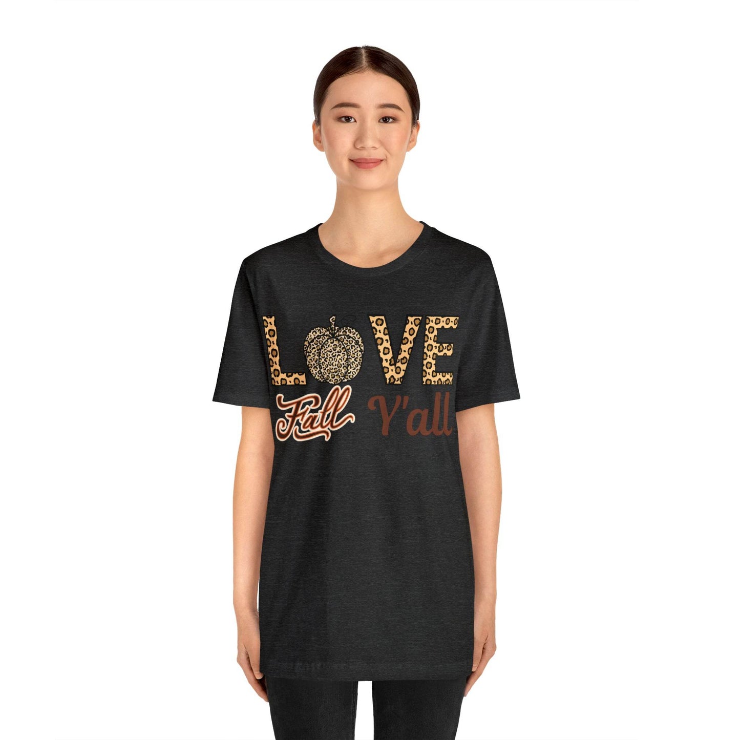 Leopard Print Love Fall Y'all Shirt, Pumpkin Shirt, Fall Shirt for Fall Lovers, Fall Gift - Giftsmojo