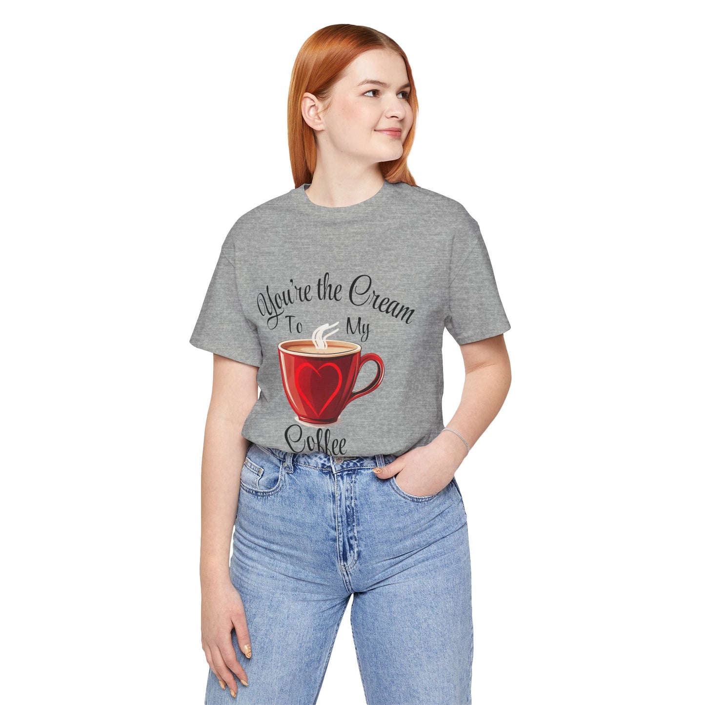 Funny Valentine's Day Unisex Tee - Cream To My Coffee Design