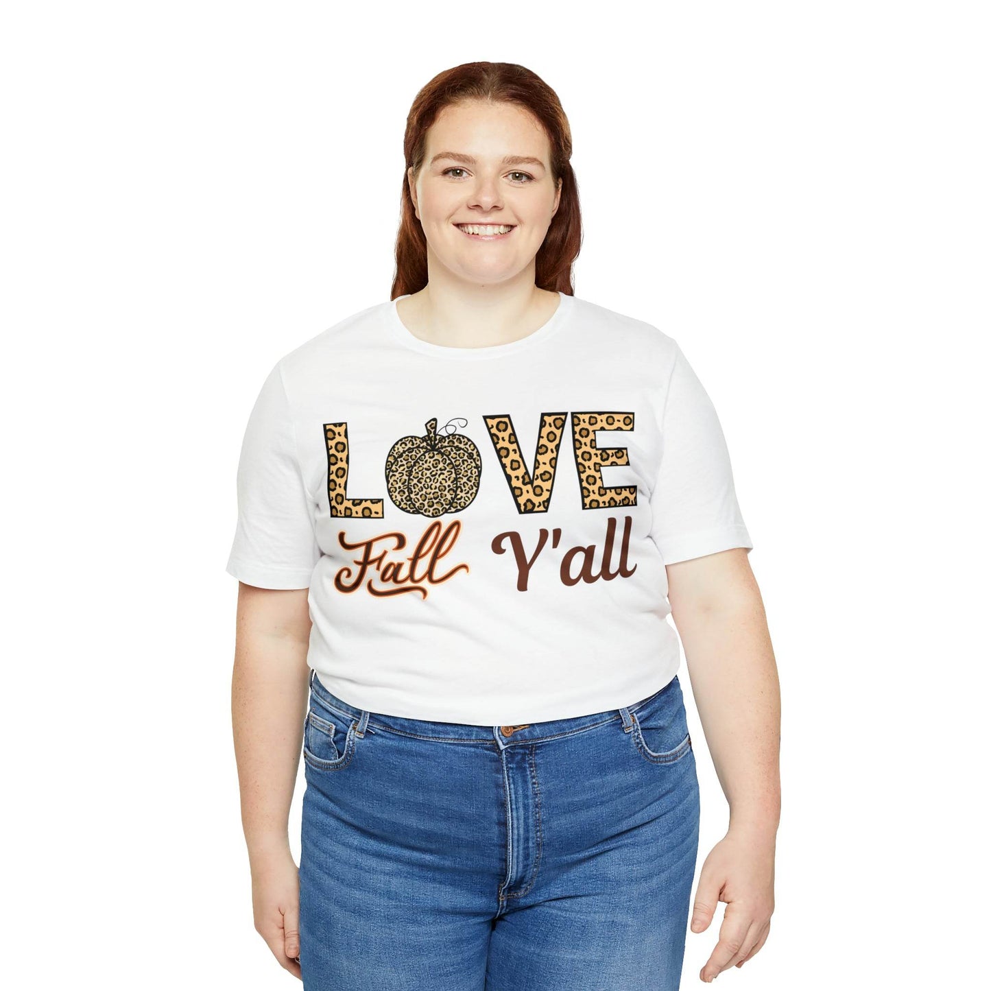 Leopard Print Love Fall Y'all Shirt, Pumpkin Shirt, Fall Shirt for Fall Lovers, Fall Gift - Giftsmojo