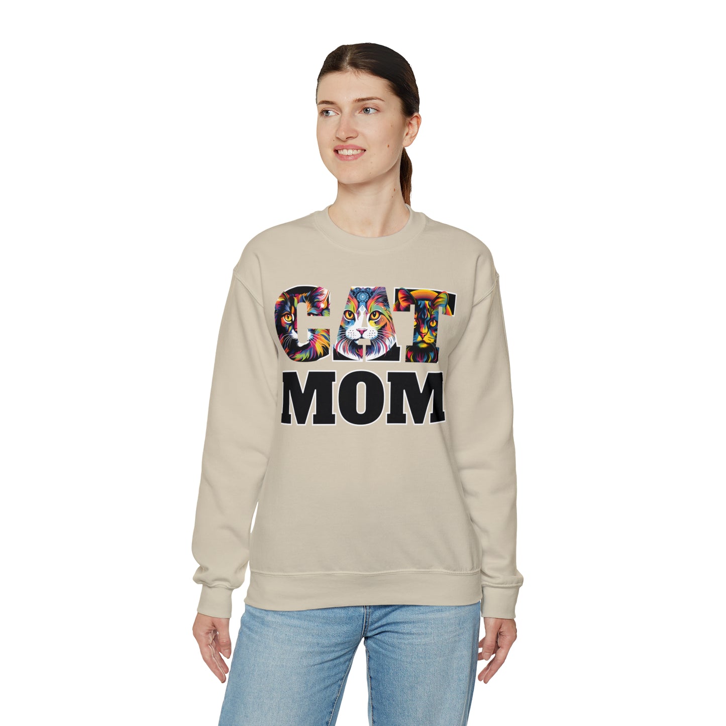 Cat Mom Sweatshirt Cat Sweatshirt Cat Crewneck Sweatshirt Cat Mom Gift Cat Lover Gift Cat Mama Shirt Cat Lover Sweater Animal Lover Gift