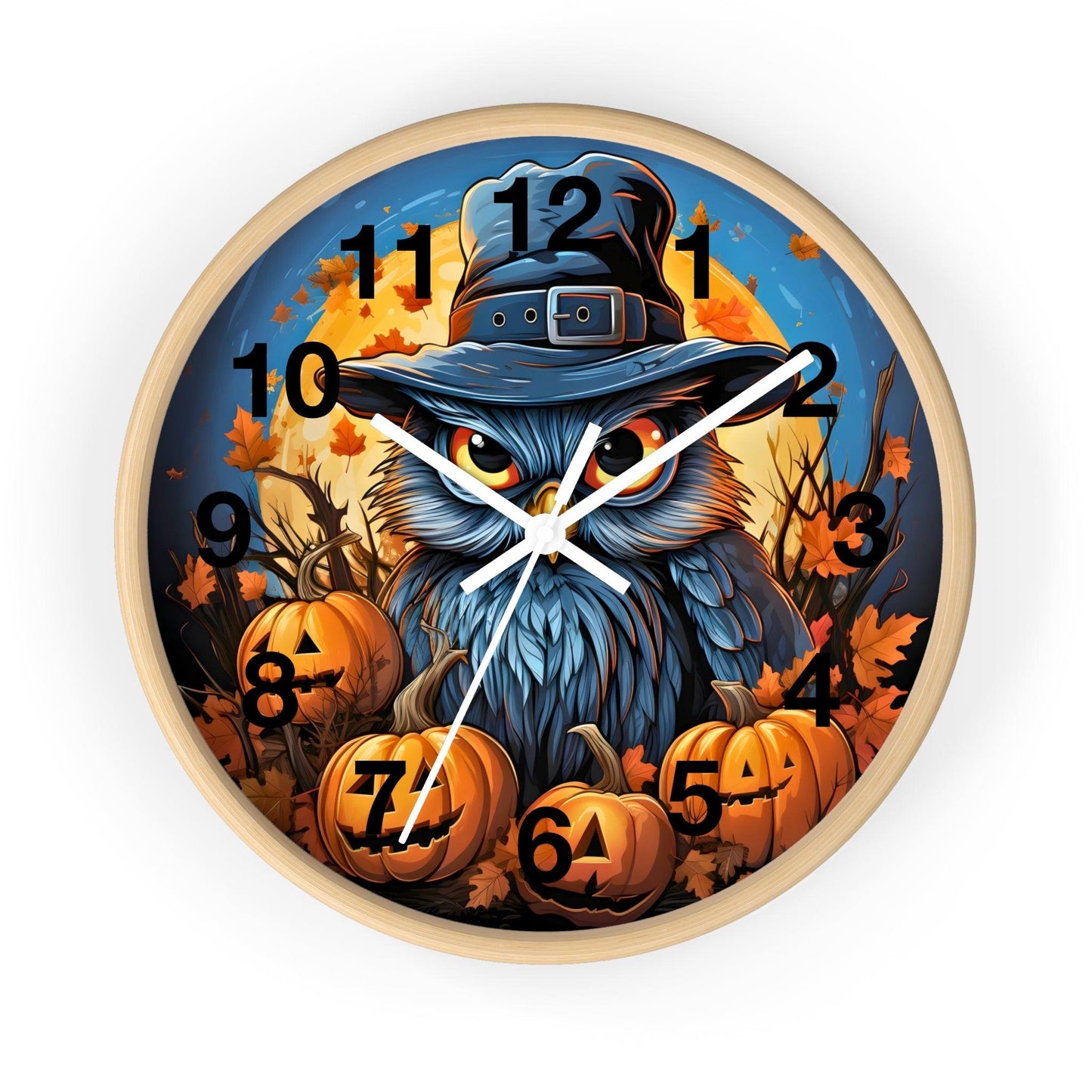 Happy HALLOTHANKSMAS Wall Clock Halloween Wall Clocks Thanksgiving Clock Fall Clock Halloween Decor