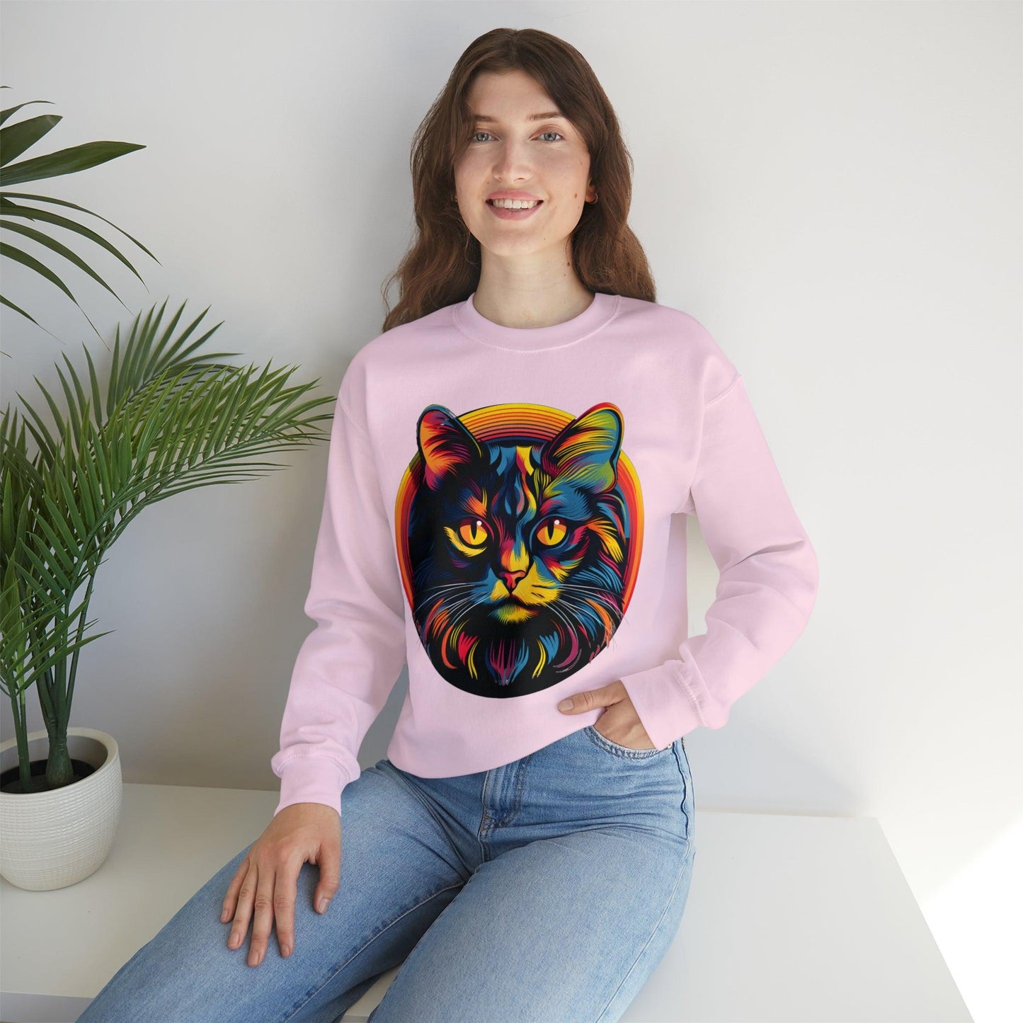 Vintage Cat Lover Sweater Retro Cat Sweatshirt Animal Lover Gift Cat Mom Gift Cat Lover Gift Cat Mom Sweatshirt Cat Crewneck Sweatshirt - Giftsmojo