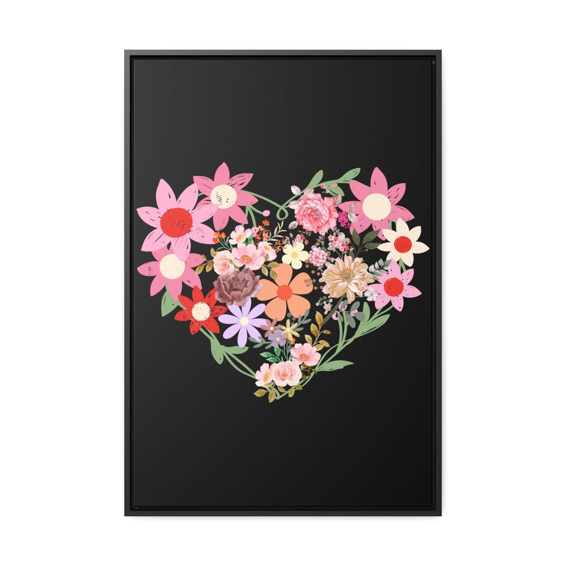Wild Flower Heart Gallery Canvas Wraps, Home decorations, New house gift, Wall art, Home decor gift, house warming gift, home gifts, - Giftsmojo