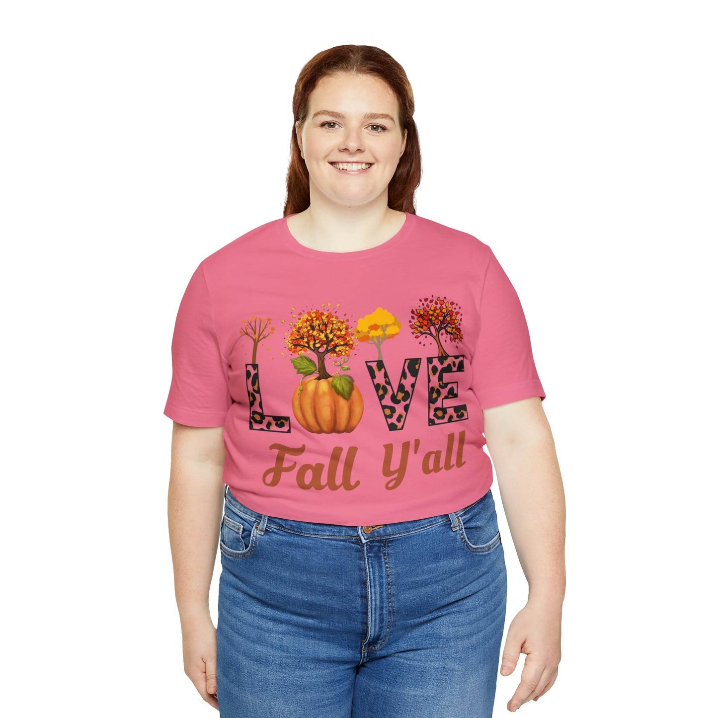 Leopard Print Love Fall Y'all, Fall shirt, Fall lover gift, Nature lover gift. - Giftsmojo