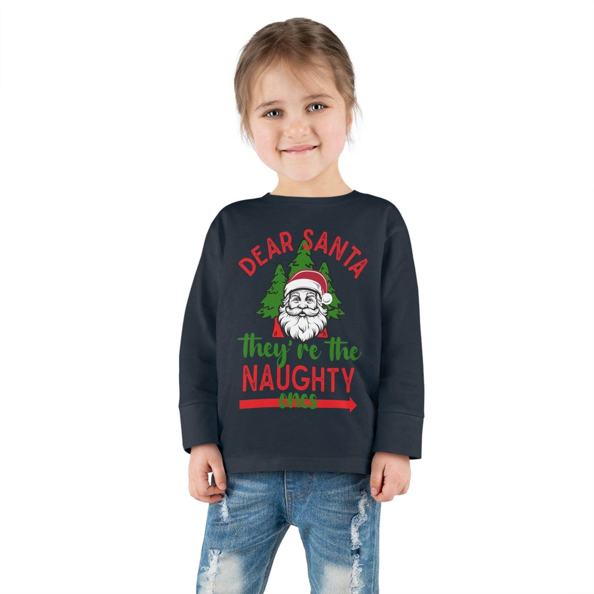 Kids Dear Santa They're The Naughty Ones Shirt For Christmas Shirt for Kids Christmas Outfit for Kids Santa Shirt - Giftsmojo