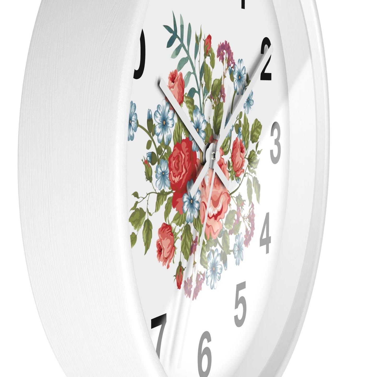 Flower Wall Clock Floral Wall Clock Home Decor Gift House Warming Gift- New Home Gift Mom Gift Farmhouse Clocks For Wall Living Room Bedroom