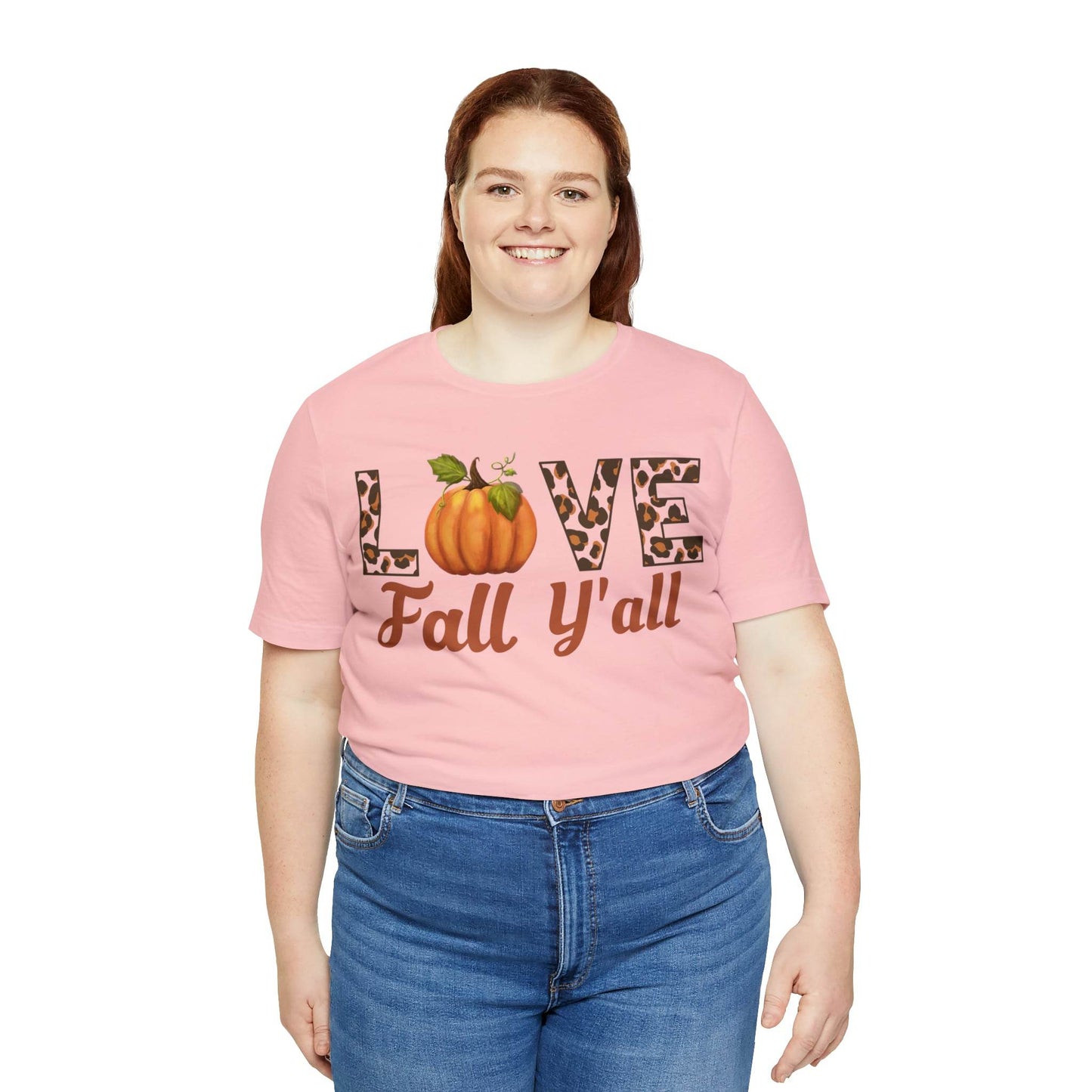 Leopard Print Love Fall Y'all Shirt, Pumpkin Shirt, Fall Shirt for Fall Lover, Fall gift - Giftsmojo