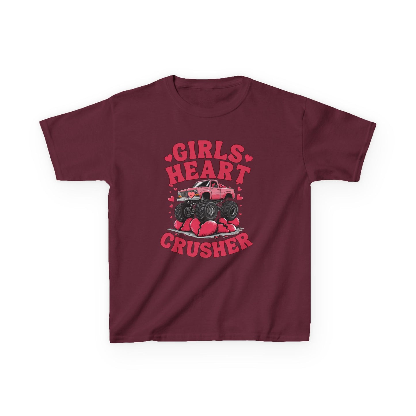 Girls Heart Crusher Kids Tee - Fun Heartfelt Graphic T-Shirt