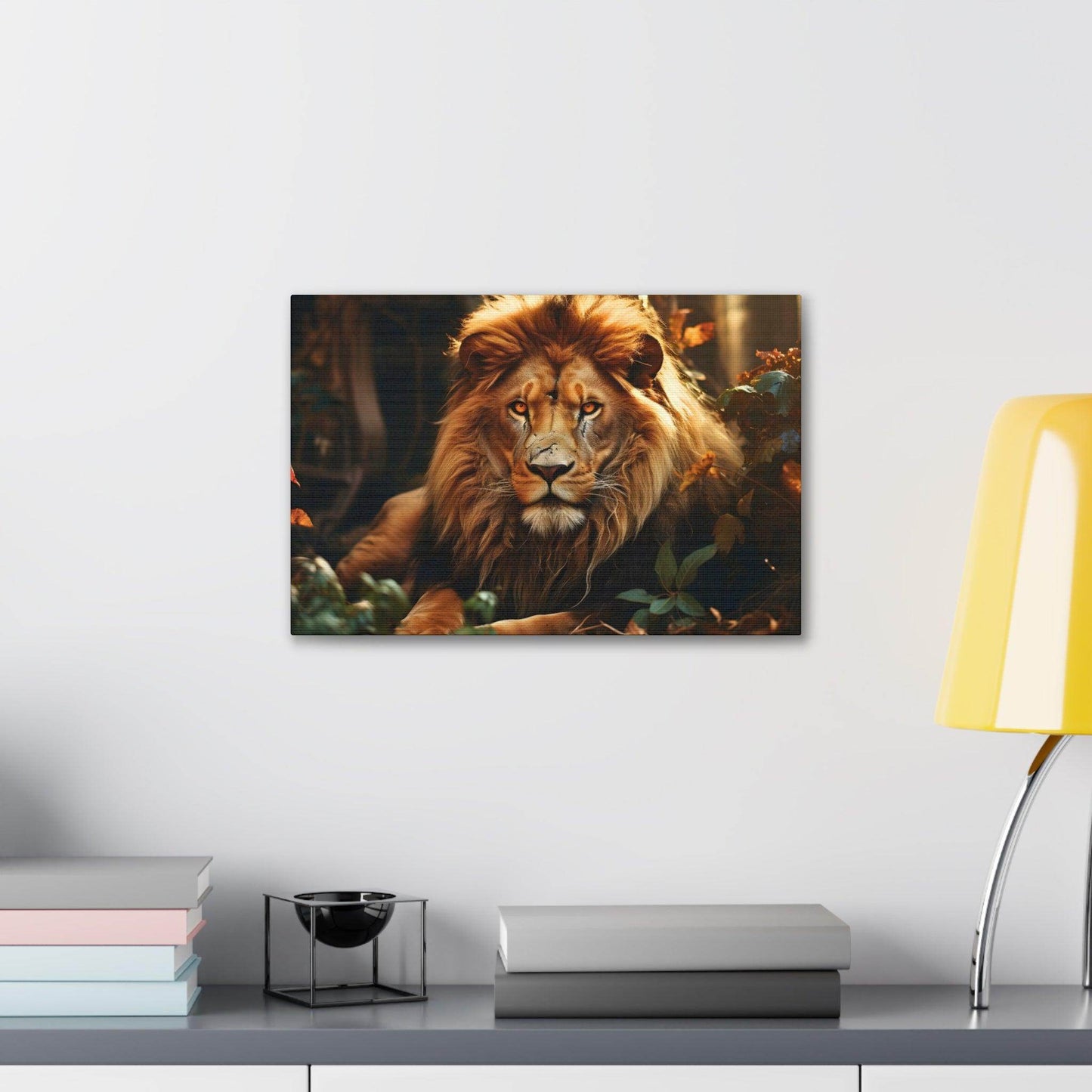 Lion In Nature Art Canvas Gallery Wraps Lion Print Large Canvas Art Animal Wall Art minimalist Wall Art Lover Gift - Giftsmojo