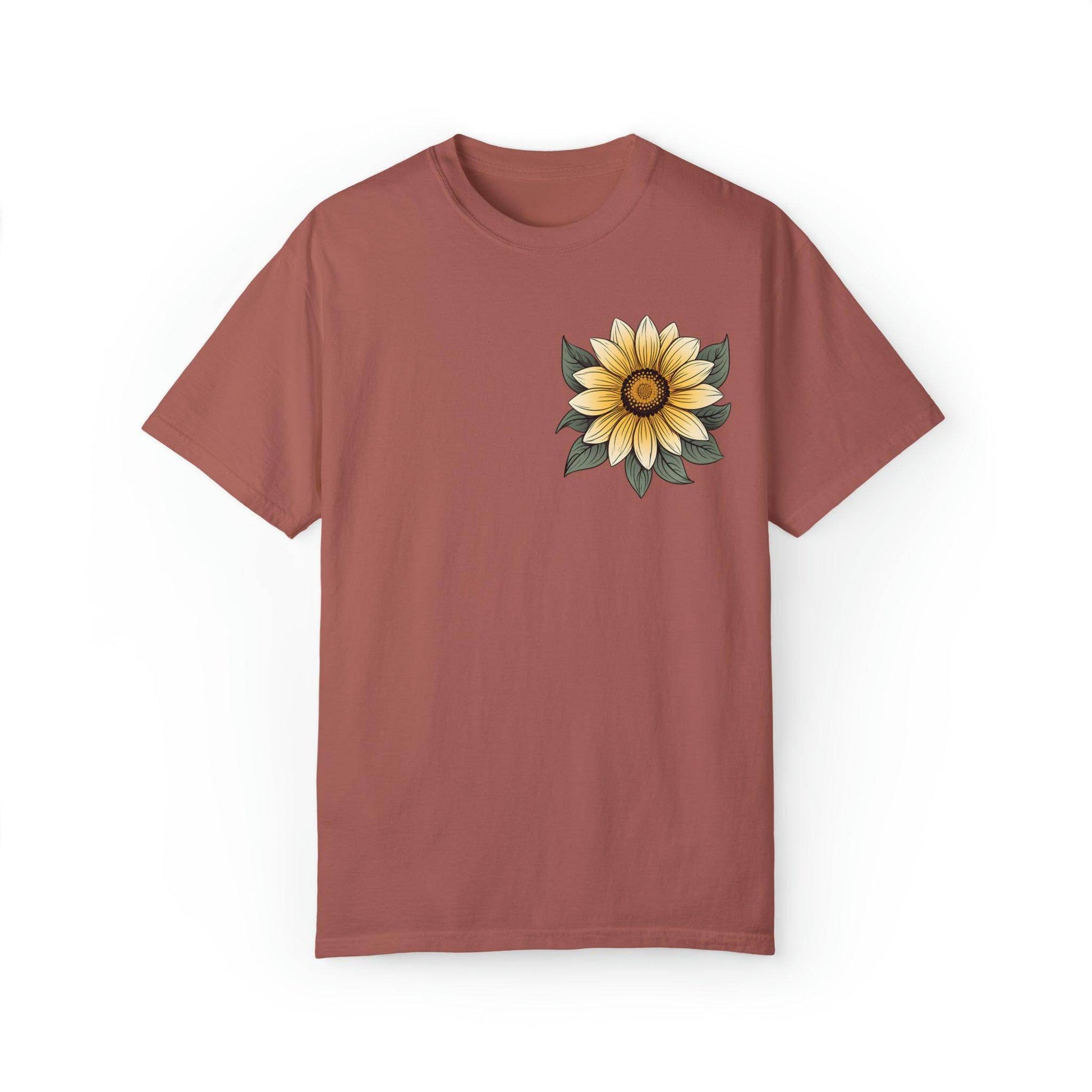 Sunflower Shirt Women Flower Shirt Aesthetic, Floral Graphic Tee Floral Shirt Flower T-shirt, Wild Flower Shirt Gift For Her Wildflower T-shirt - Giftsmojo