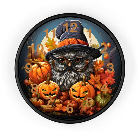 Happy HALLOTHANKSMAS Wall Clock Halloween Wall Clocks Thanksgiving Clock Fall Clock Christmas Decor - Giftsmojo