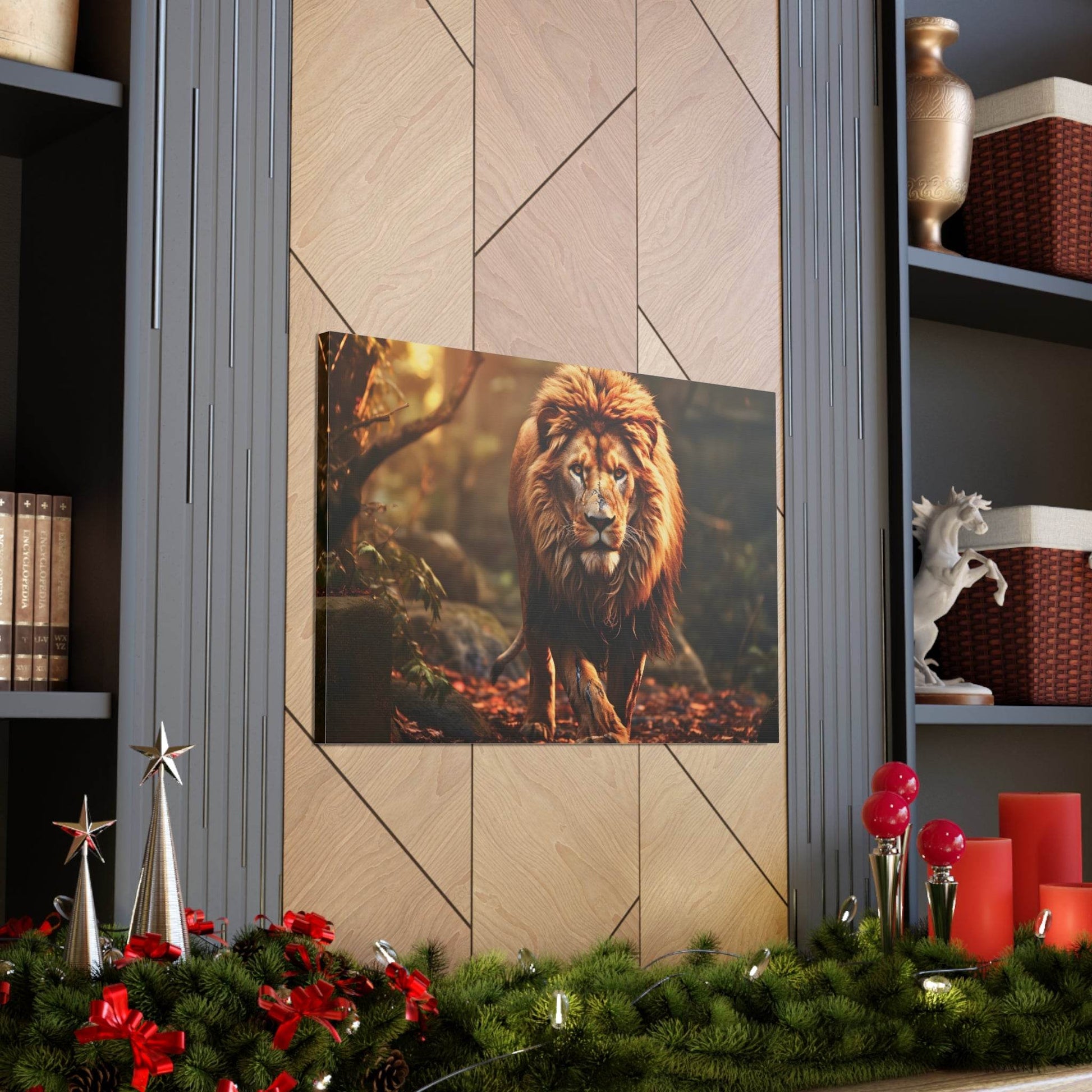 Wounded Lion In Nature Art Canvas Gallery Wraps Lion Print Large Canvas Art Animal Wall Art minimalist Wall Art Lover Gift - Giftsmojo