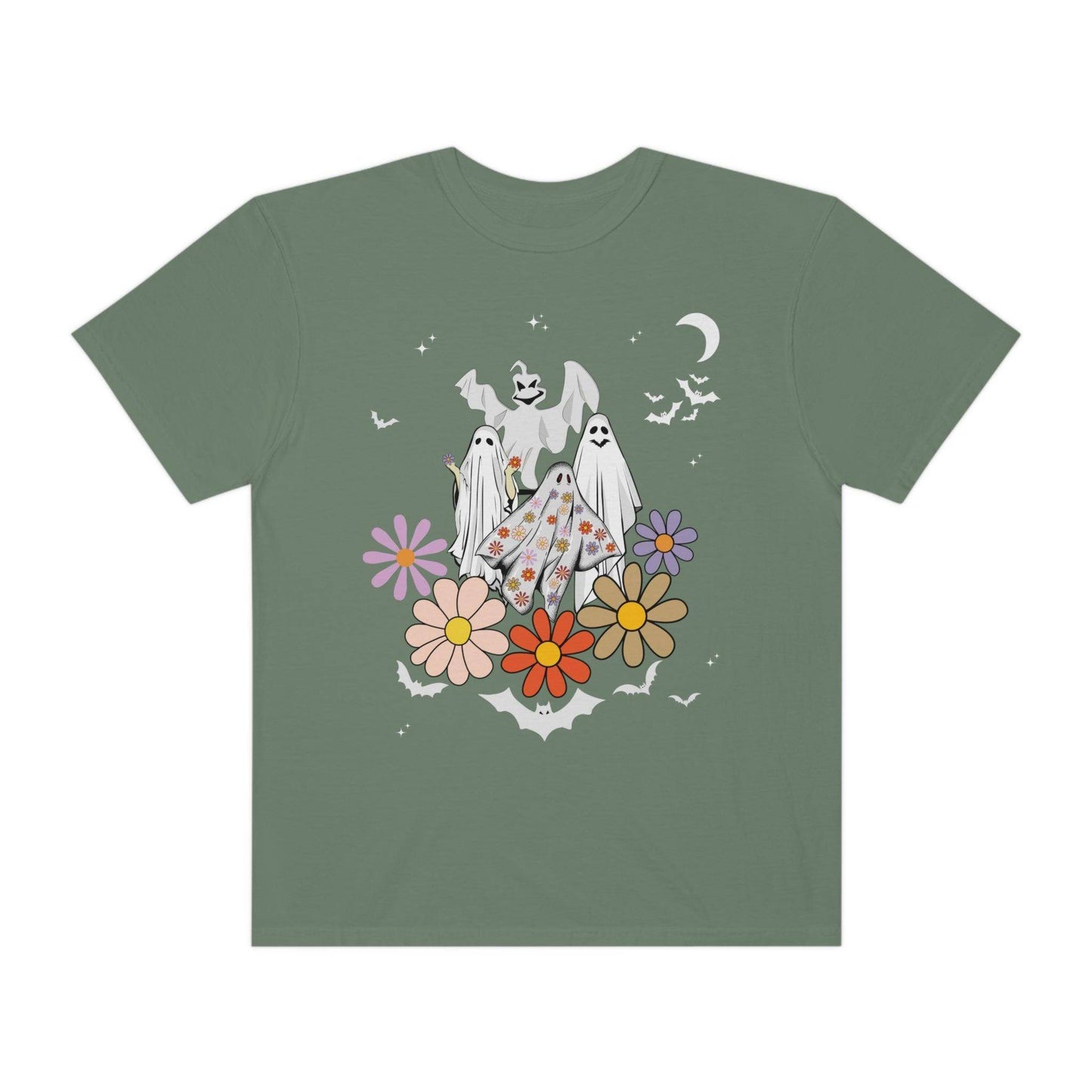 Floral Ghost Tshirt Retro Halloween Tshirt, Trick or Treat shirt, Vintage Shirt Halloween Shirt - Giftsmojo