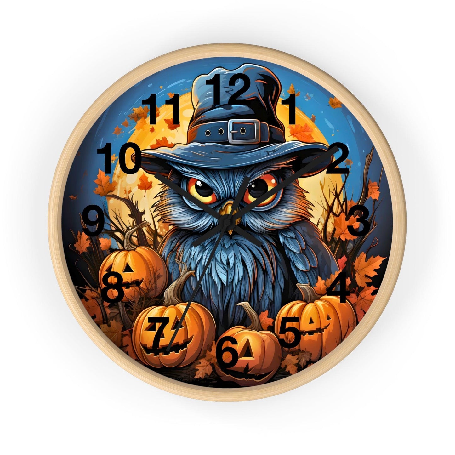 Happy HALLOTHANKSMAS Wall Clock Halloween Wall Clocks Thanksgiving Clock Fall Clock Halloween Decor