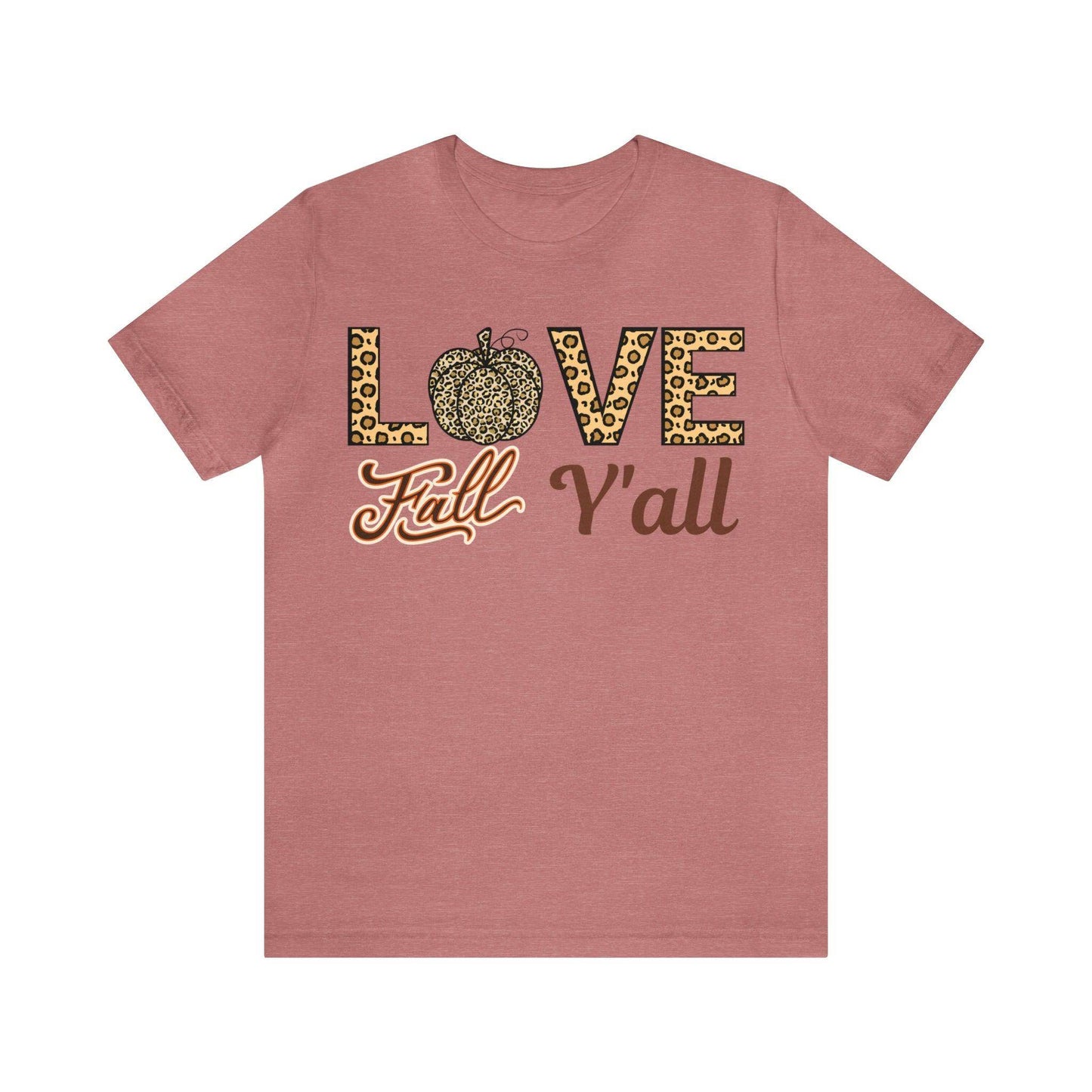 Leopard Print Love Fall Y'all Shirt, Pumpkin Shirt, Fall Shirt for Fall Lovers, Fall Gift - Giftsmojo