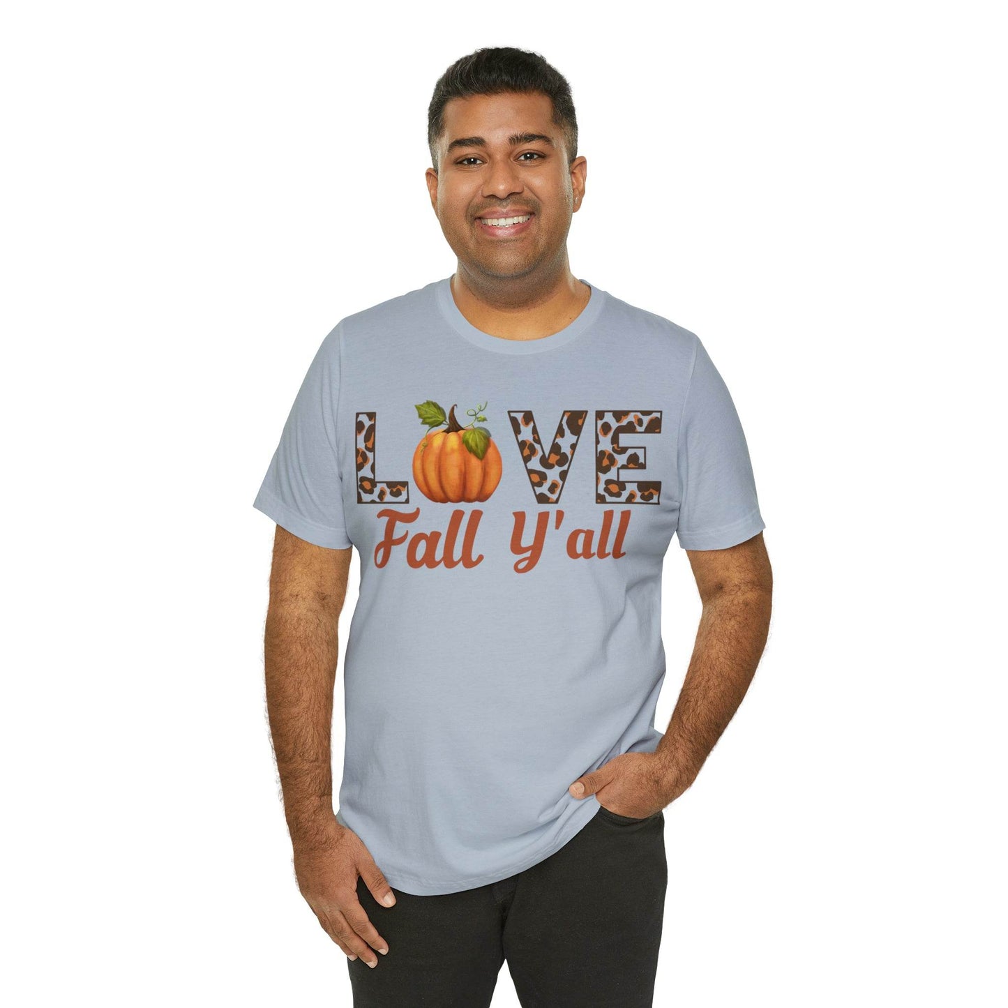 Leopard Print Love Fall Y'all Shirt, Pumpkin Shirt, Fall Shirt for Fall Lover, Fall gift - Giftsmojo