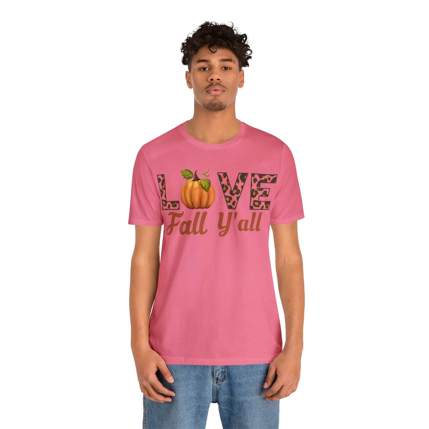 Leopard Print Love Fall Y'all Shirt, Pumpkin Shirt, Fall Shirt for Fall Lover, Fall gift - Giftsmojo