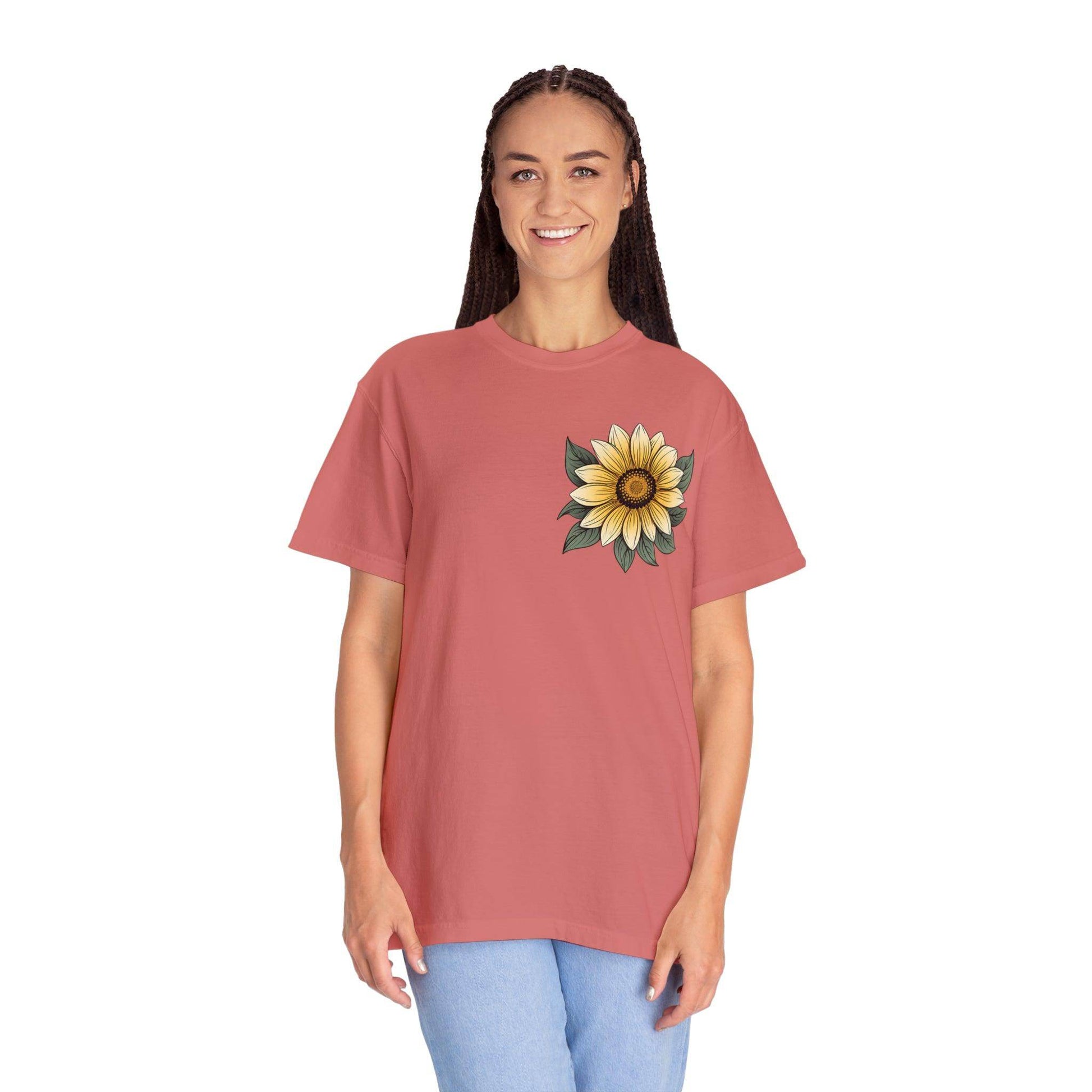 Sunflower Shirt Women Flower Shirt Aesthetic, Floral Graphic Tee Floral Shirt Flower T-shirt, Wild Flower Shirt Gift For Her Wildflower T-shirt - Giftsmojo