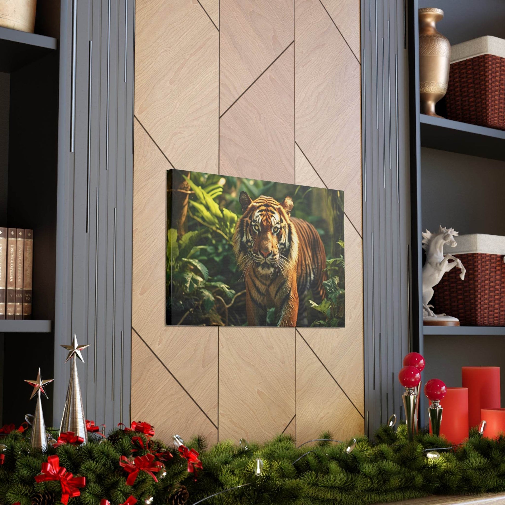 Tiger In Nature Art Canvas Gallery Wraps Tiger Print Large Canvas Art Animal Wall Art minimalist Wall Art Lover Gift - Giftsmojo
