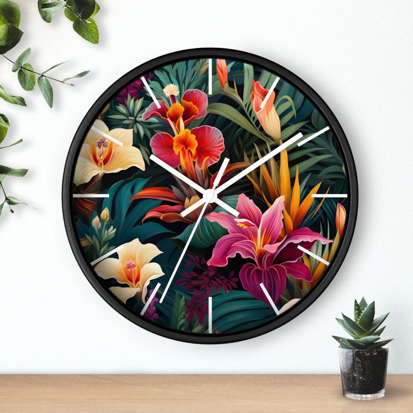 Wild Flower Wall Clock Flower Wall Clocks Home Clock Spring Clock Floral Clock Home Decor