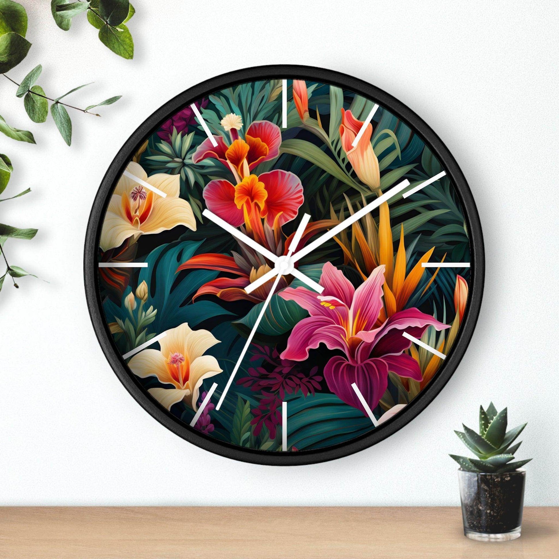 Wild Flower Wall Clock Flower Wall Clocks Home Clock Spring Clock Floral Clock Home Decor - Giftsmojo
