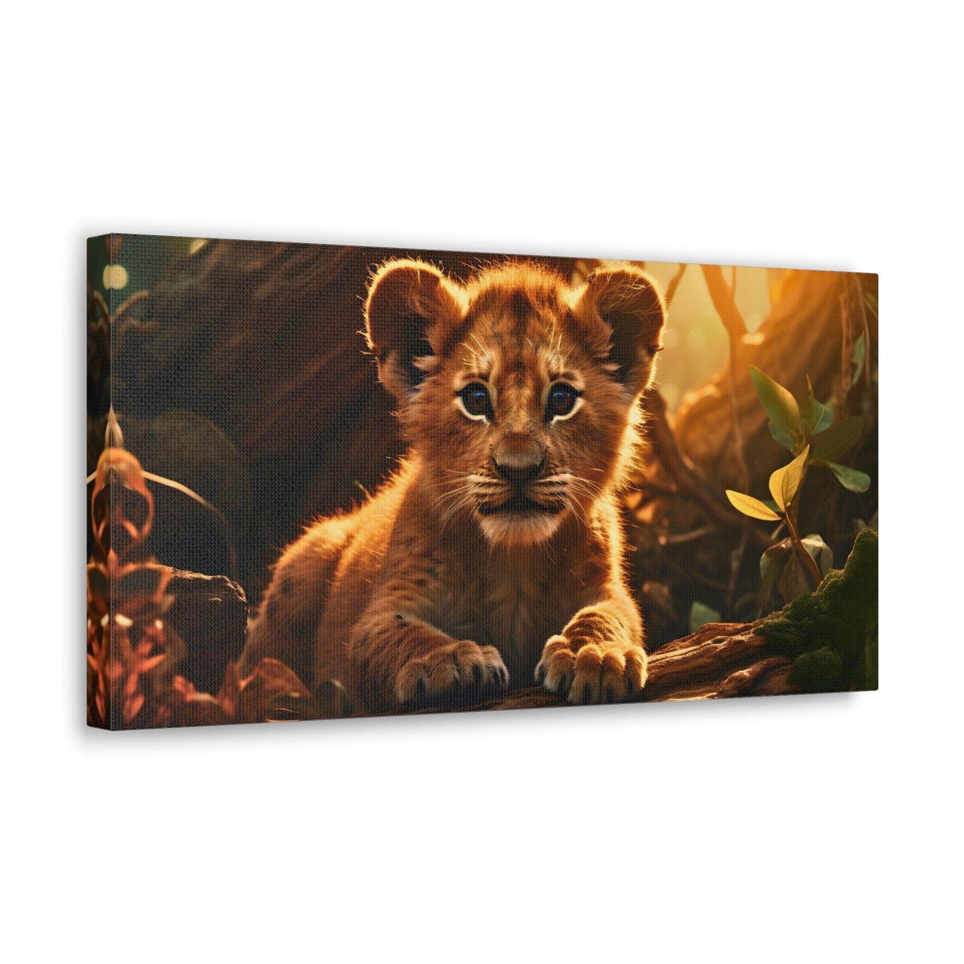 Baby Lion Cub Print Animal Nature Art Safari Nursery Canvas Gallery Wraps Baby Lion Print Large Canvas Art Animal Wall Art Lover Gift - Giftsmojo