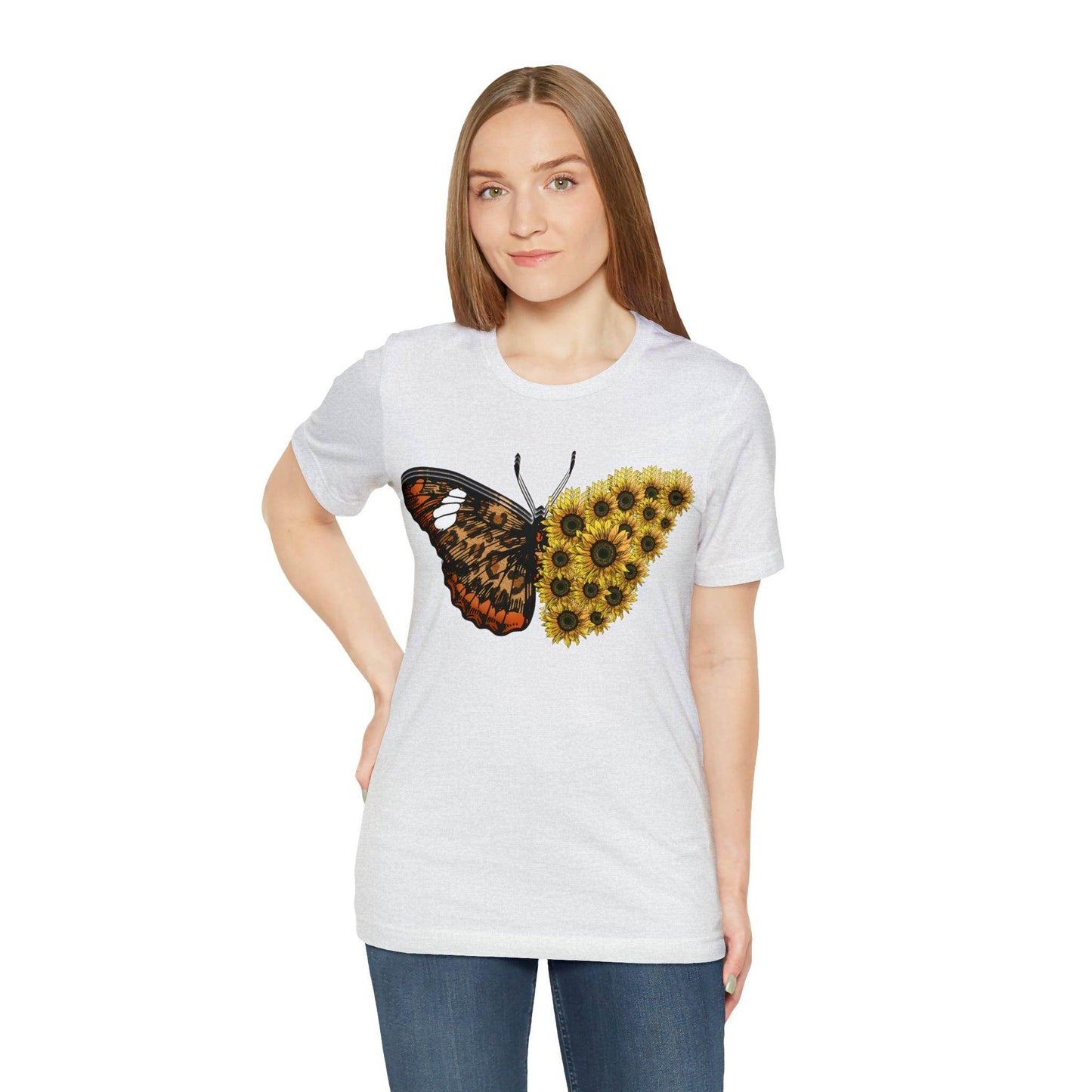 Butterfly Shirt, Sunflower Shirt, Insect Shirt Nature love T shirtFloral Tee Shirt, Flower Shirt, Garden Shirt, Womens Fall Summer shirt - Giftsmojo