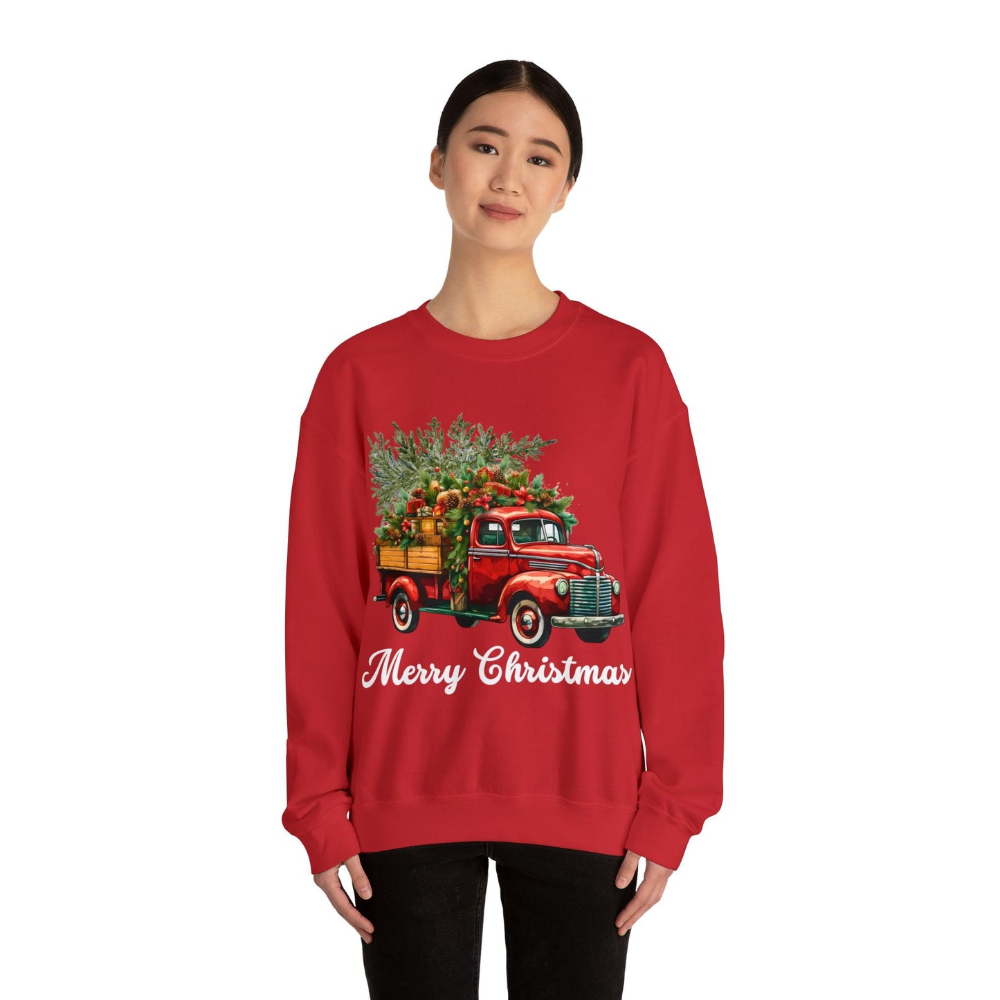 Christmas Tree Truck Sweatshirt Christmas Truck Sweatshirt Christmas Sweater Tree Truck Shirt Christmas Sweatshirt Tree Sweat Pine Tree Pullover - Giftsmojo