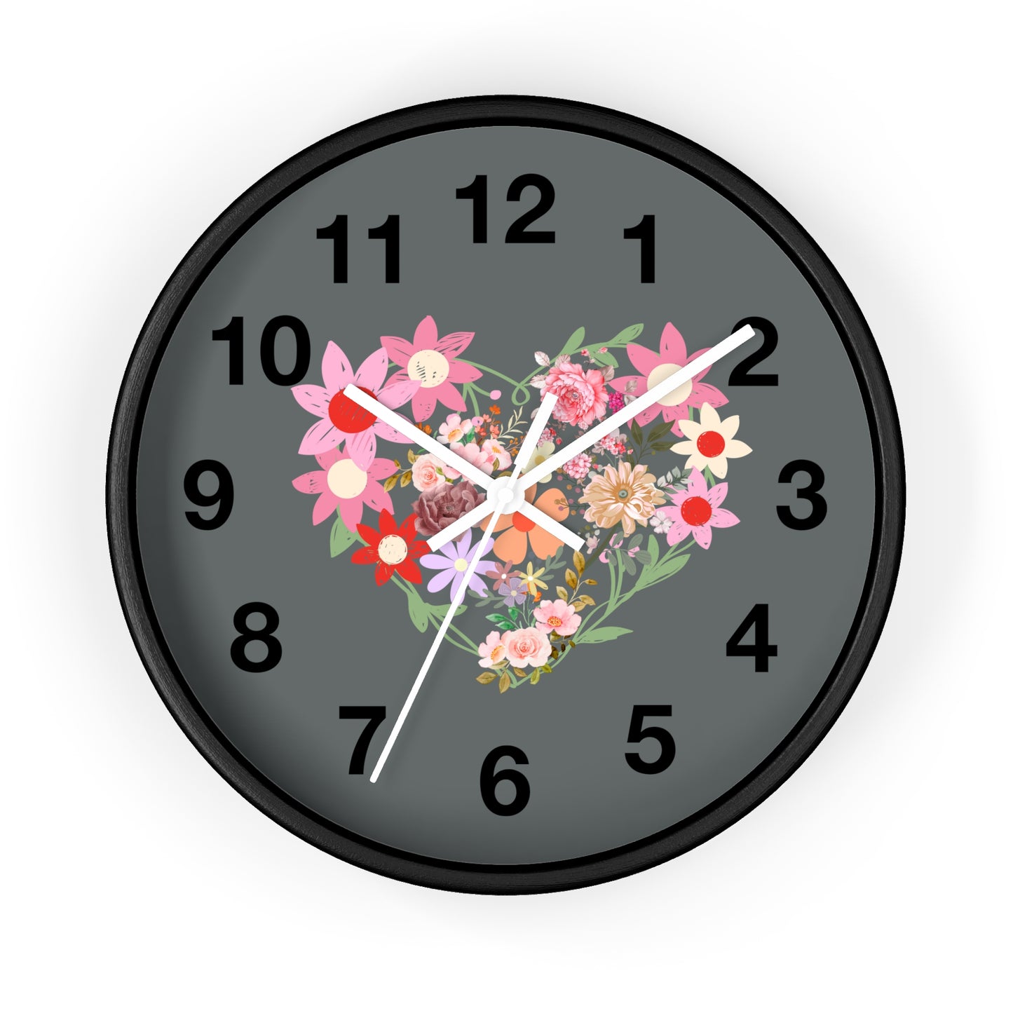 Flower Heart Wall Clock