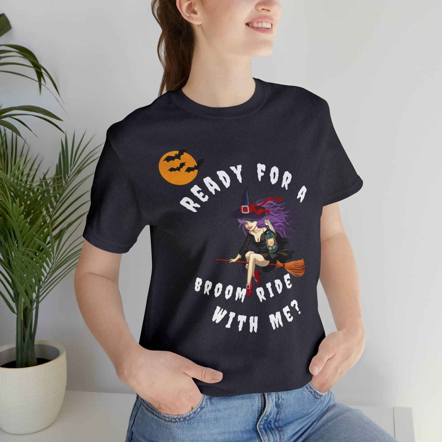 Ready for a Broom Ride with Me Halloween shirt, Witch shirt, Halloween tshirt, Halloween outfit, Work Halloween Costume - Giftsmojo