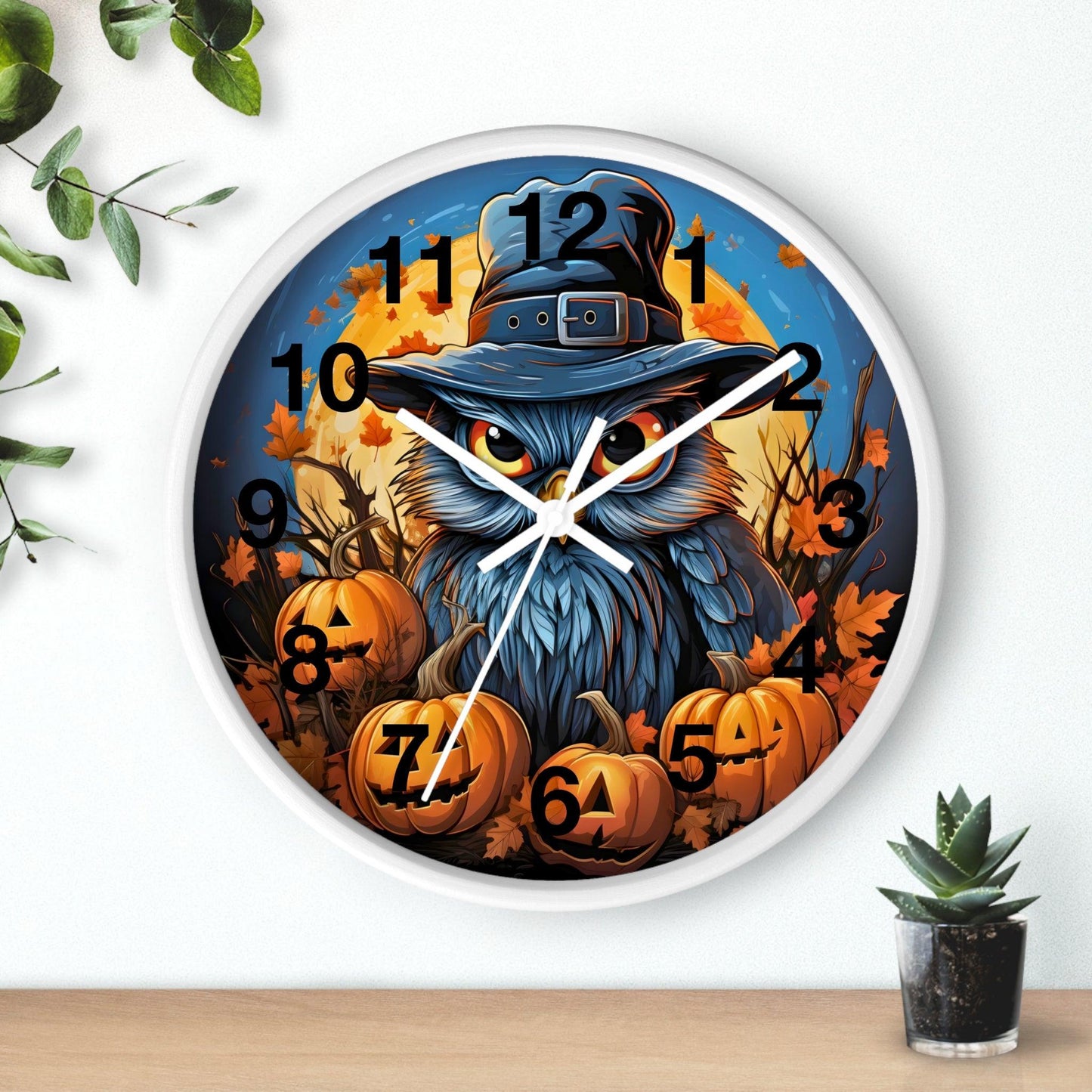 Happy HALLOTHANKSMAS Wall Clock Halloween Wall Clocks Thanksgiving Clock Fall Clock Halloween Decor