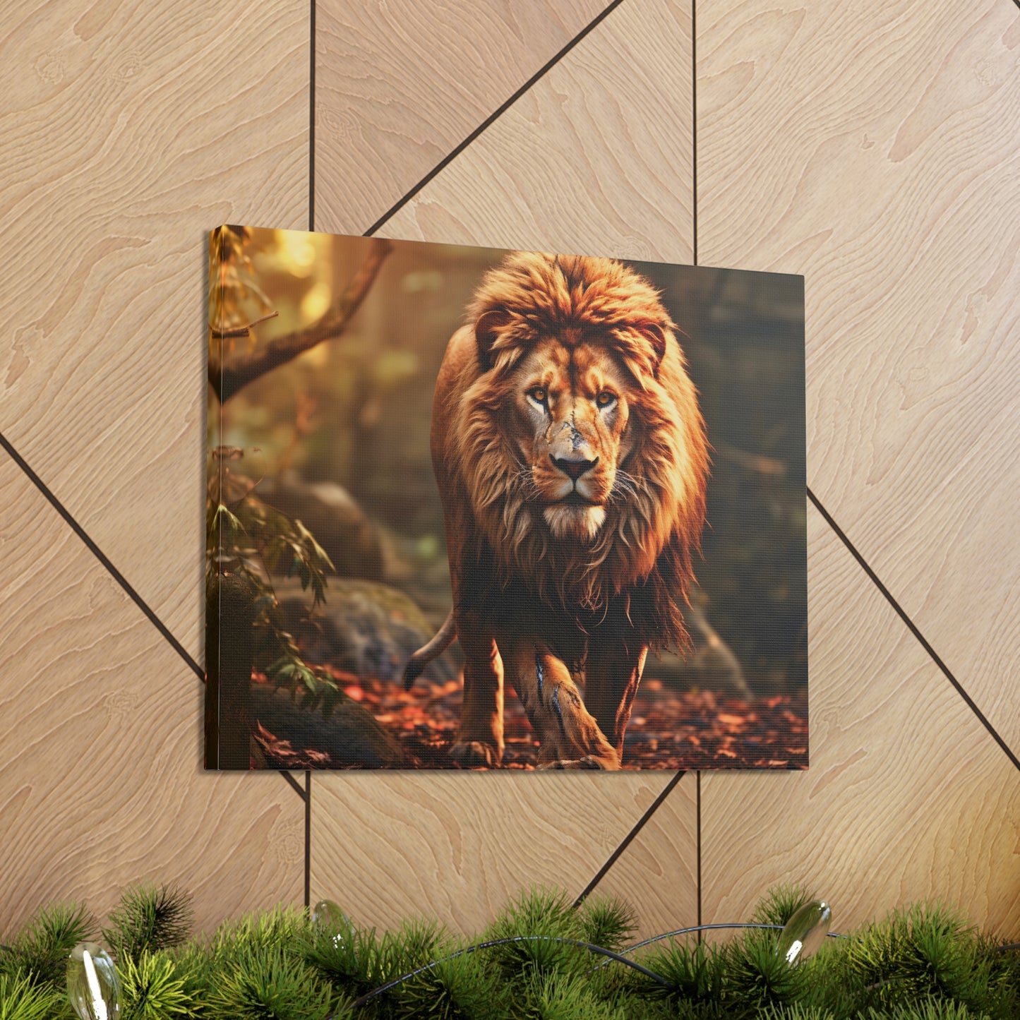 Wounded Lion In Nature Art Canvas Gallery Wraps Lion Print Large Canvas Art Animal Wall Art minimalist Wall Art Lover Gift