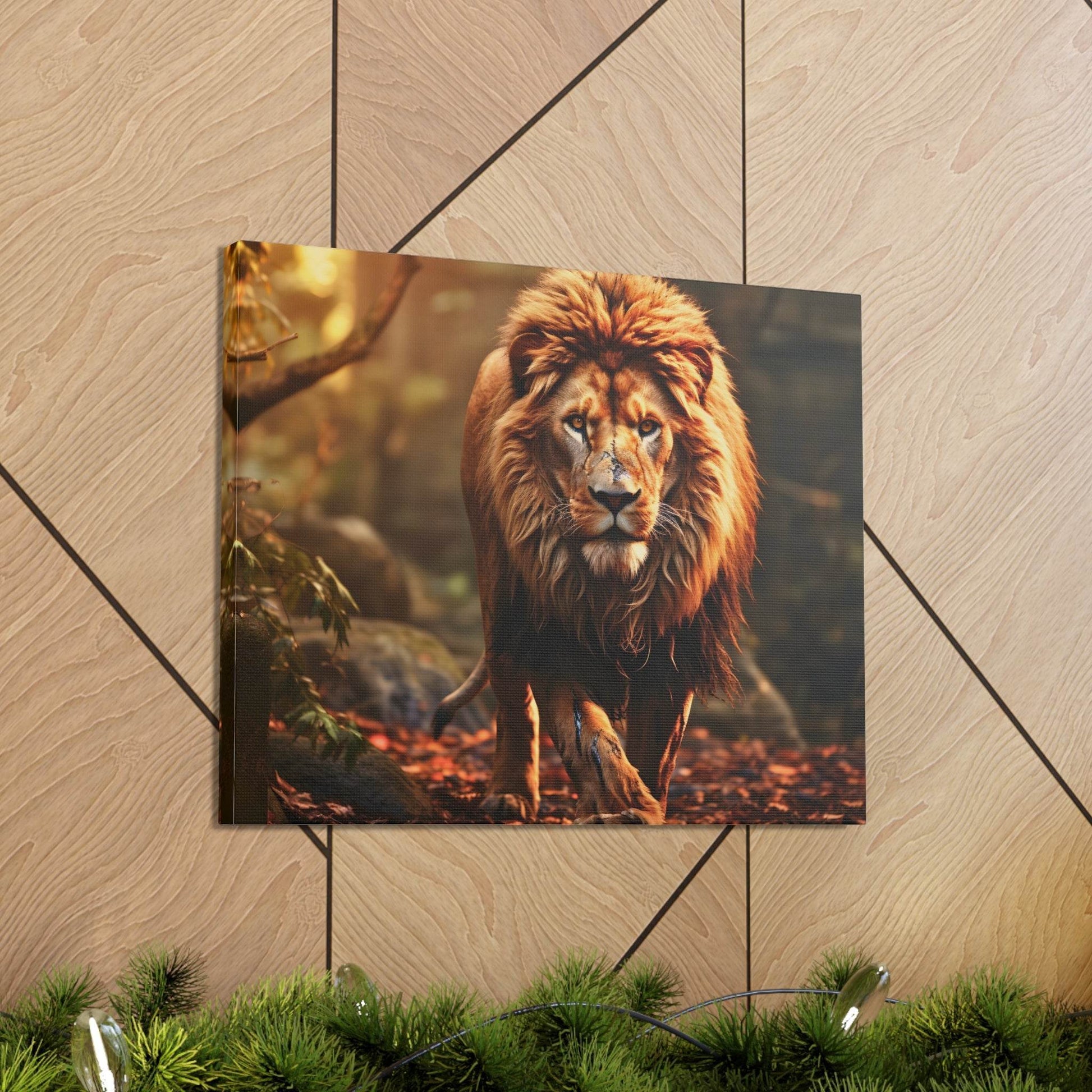 Wounded Lion In Nature Art Canvas Gallery Wraps Lion Print Large Canvas Art Animal Wall Art minimalist Wall Art Lover Gift - Giftsmojo
