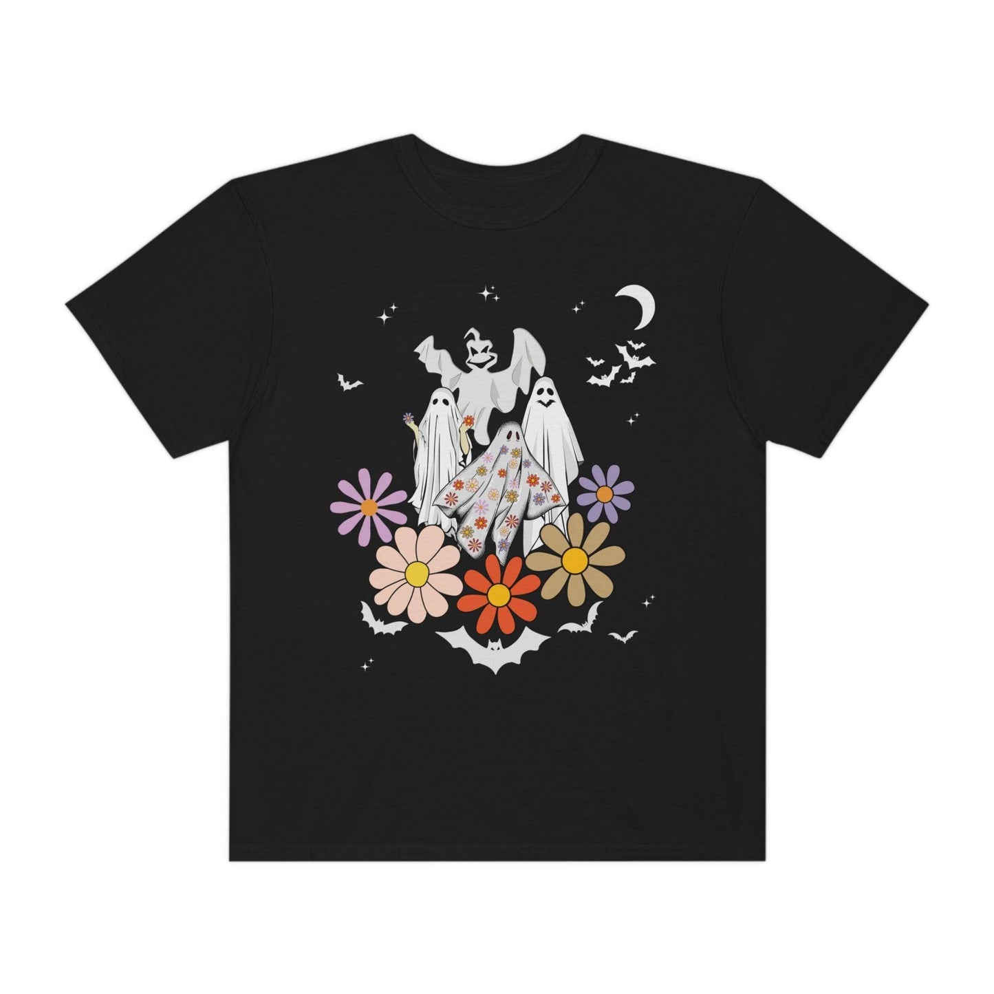 Floral Ghost Tshirt Retro Halloween Tshirt, Trick or Treat shirt, Vintage Shirt Halloween Shirt - Giftsmojo