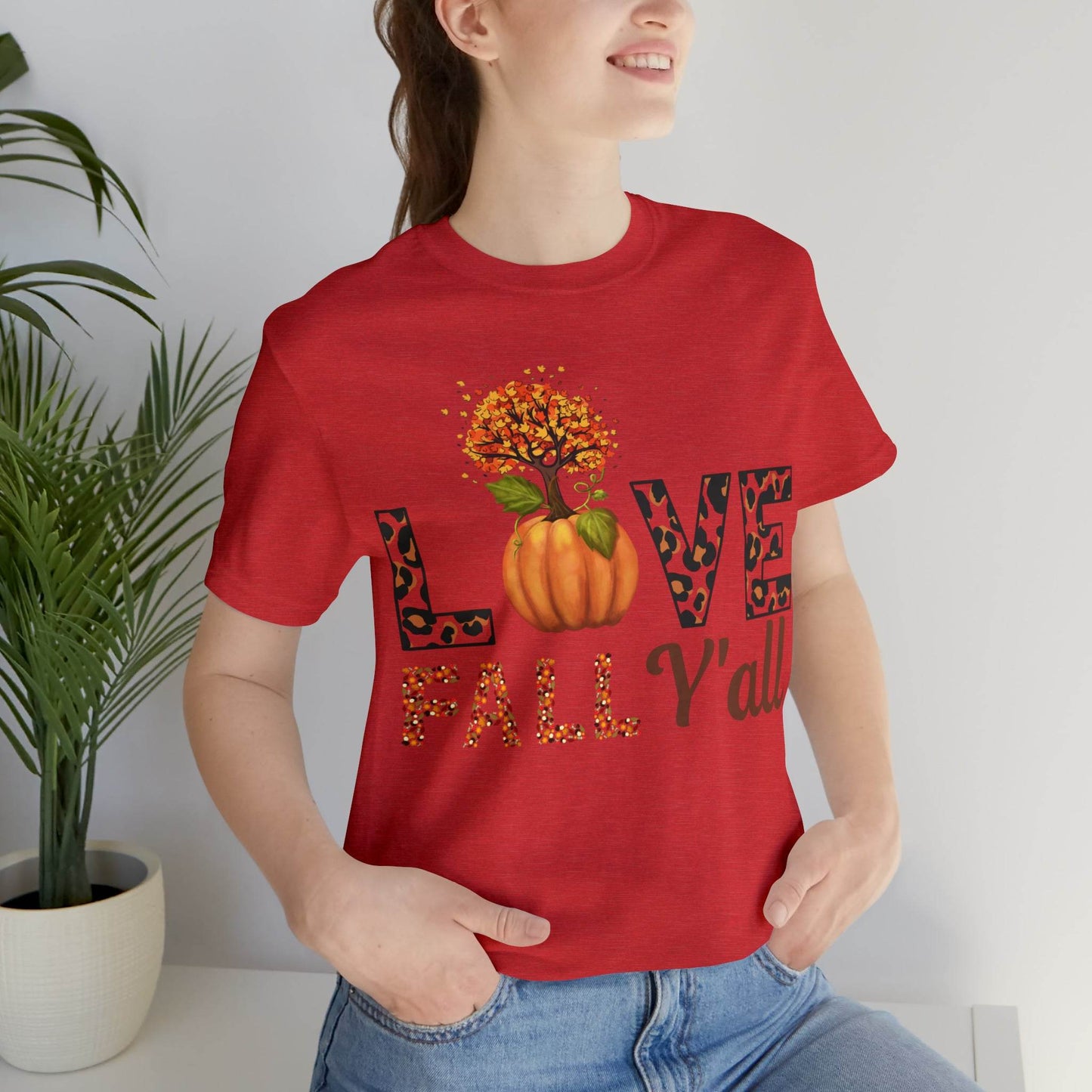 Leopard Print Love Fall Y'all shirt, Autumn Shirt, Fall shirt, Fall Gift - Giftsmojo