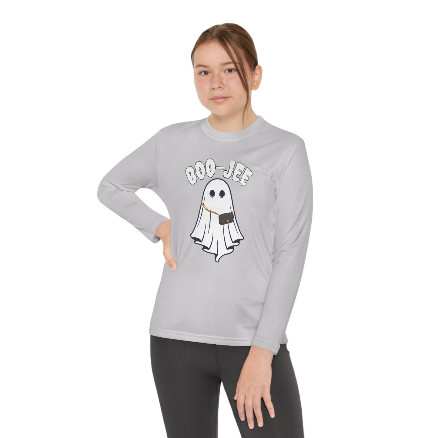 Boo-jee Youth Halloween Costume Long Sleeve Competitor Tee Boojee Halloween Boujee - Giftsmojo