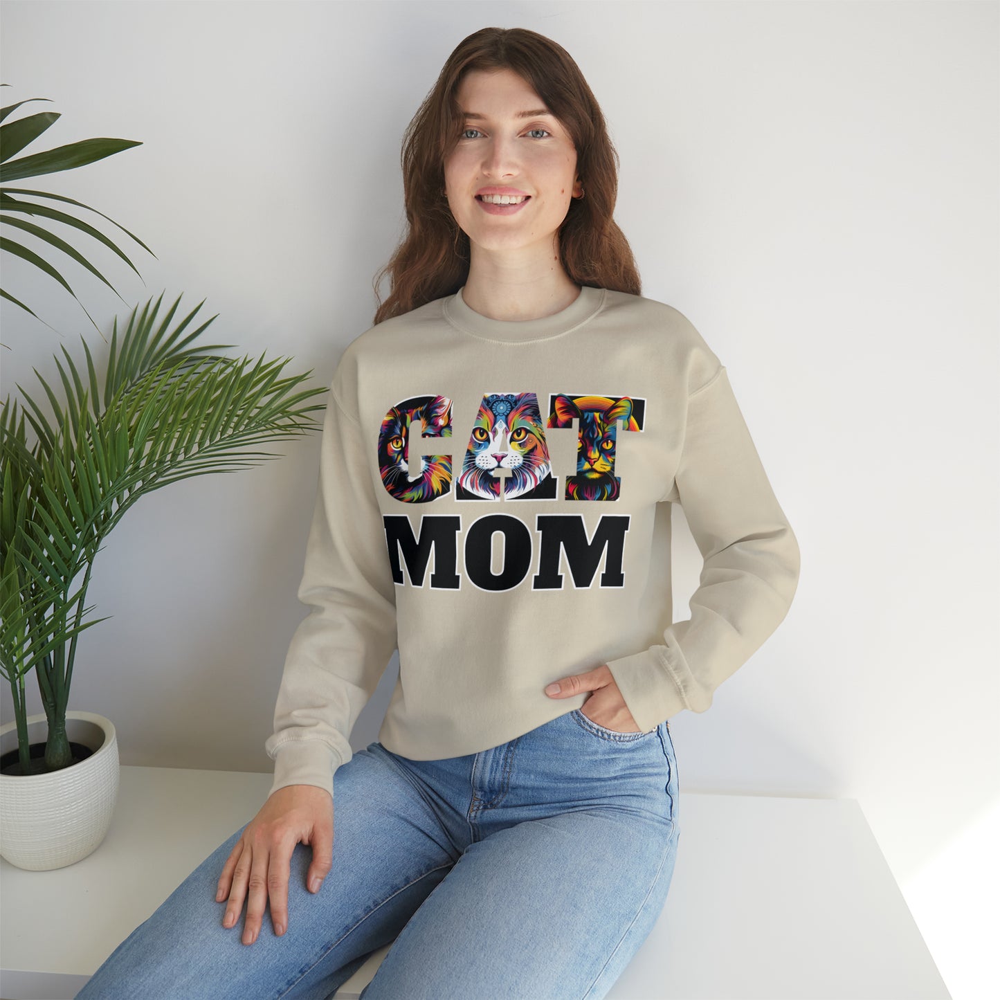 Cat Mom Sweatshirt Cat Sweatshirt Cat Crewneck Sweatshirt Cat Mom Gift Cat Lover Gift Cat Mama Shirt Cat Lover Sweater Animal Lover Gift