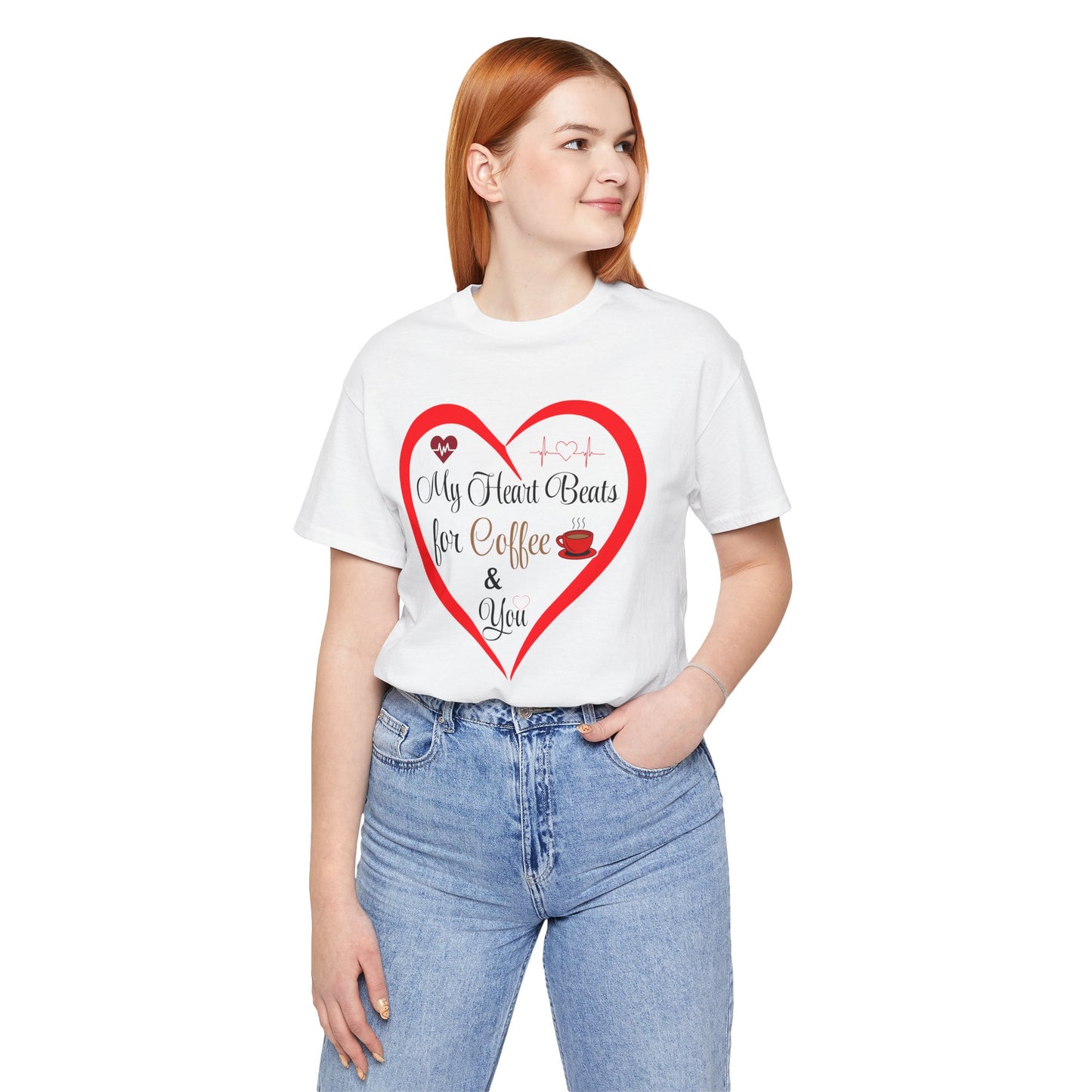 Coffee Lover Unisex Tee - My Heart Beats Design