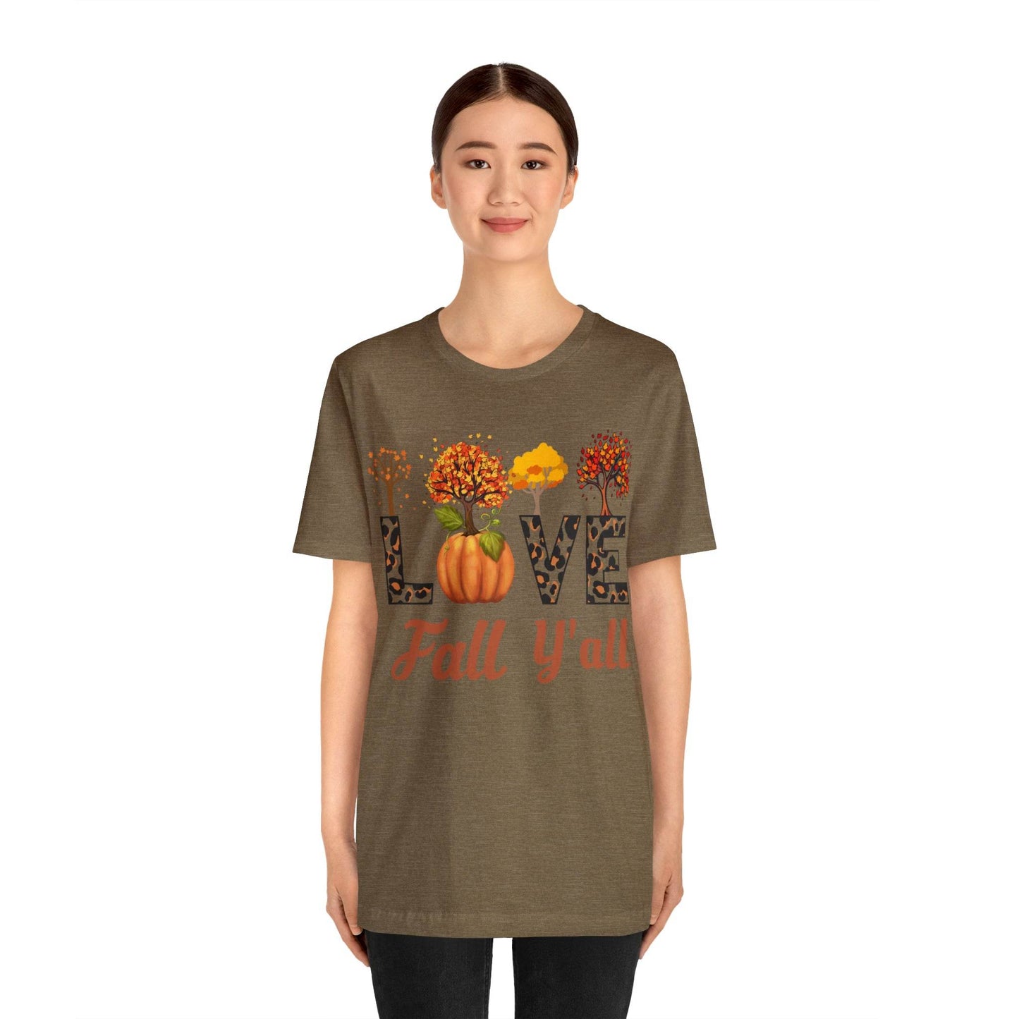 Leopard Print Love Fall Y'all, Fall shirt, Fall lover gift, Nature lover gift. - Giftsmojo
