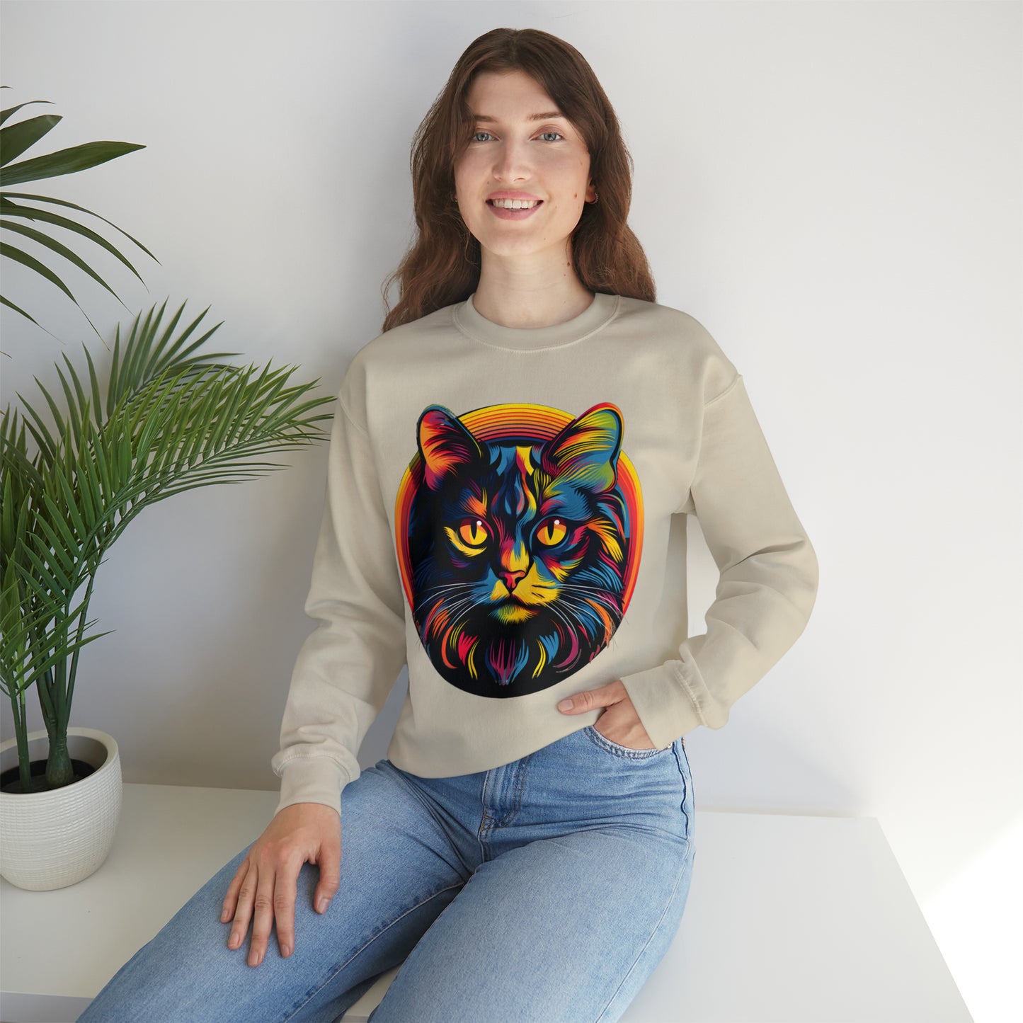 Vintage Cat Lover Sweater Retro Cat Sweatshirt Animal Lover Gift Cat Mom Gift Cat Lover Gift Cat Mom Sweatshirt Cat Crewneck Sweatshirt