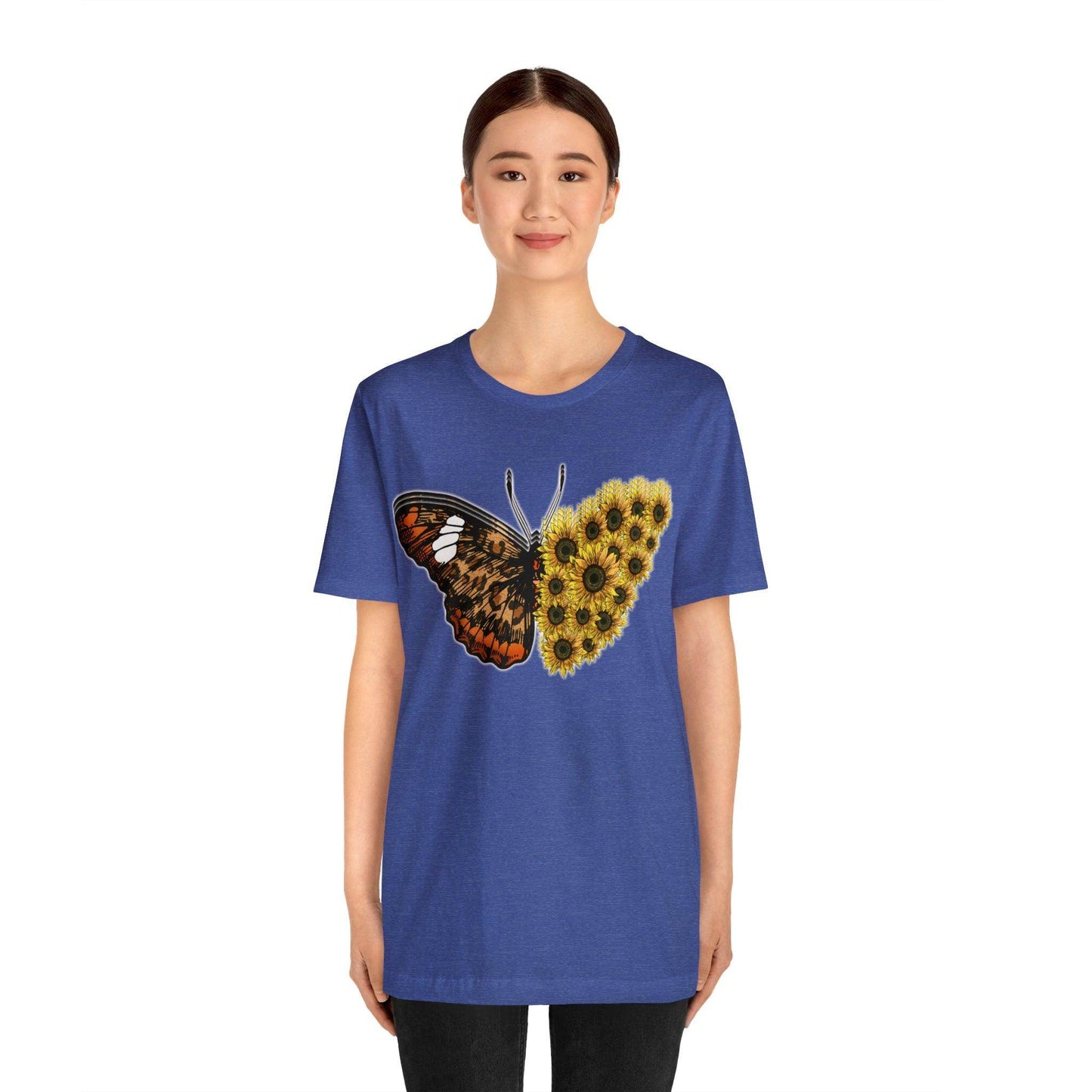 Butterfly Shirt, Sunflower Shirt, Insect Shirt Nature love T shirtFloral Tee Shirt, Flower Shirt, Garden Shirt, Womens Fall Summer shirt - Giftsmojo